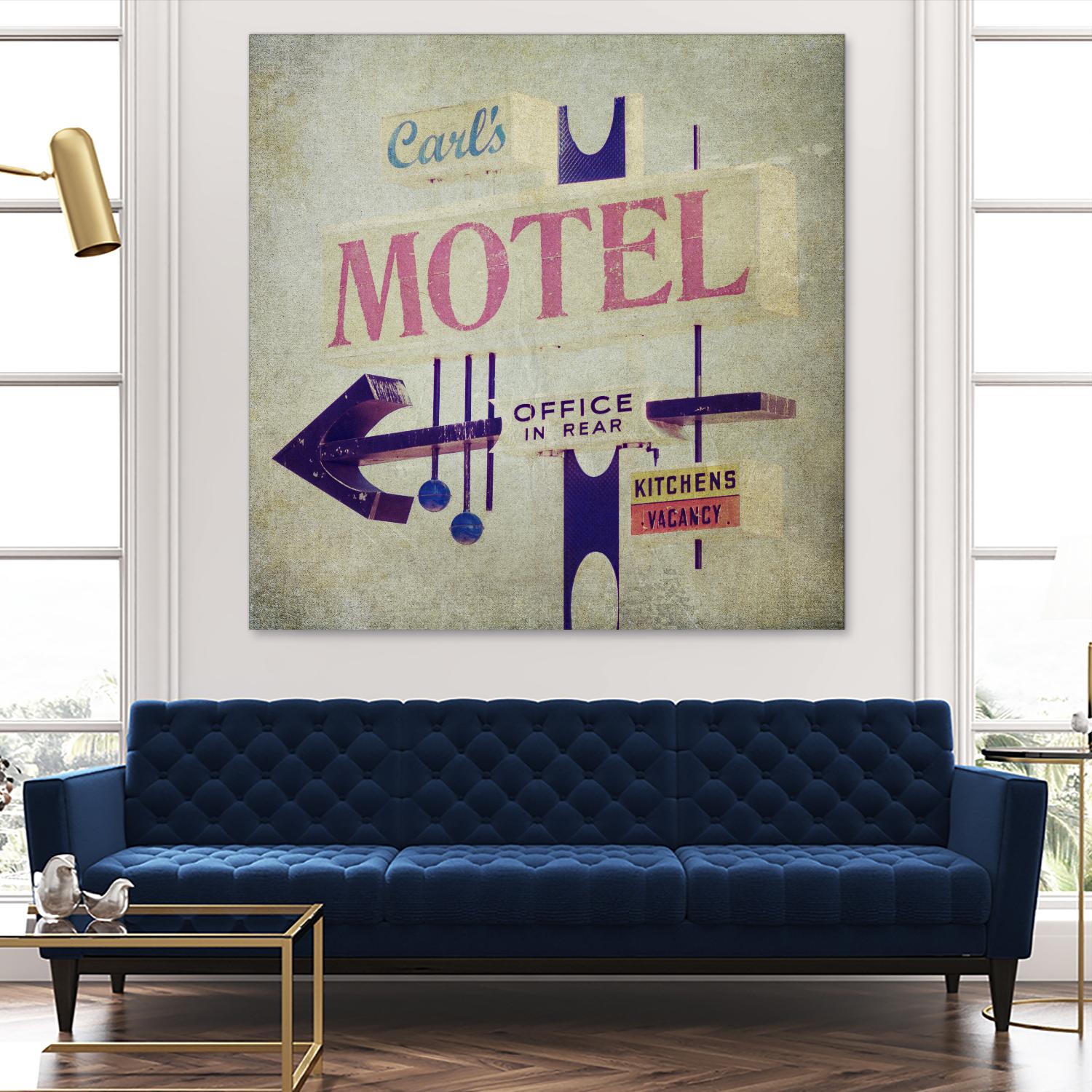 Carls Motel Sign by Honey Malek on GIANT ART - purple contemporary