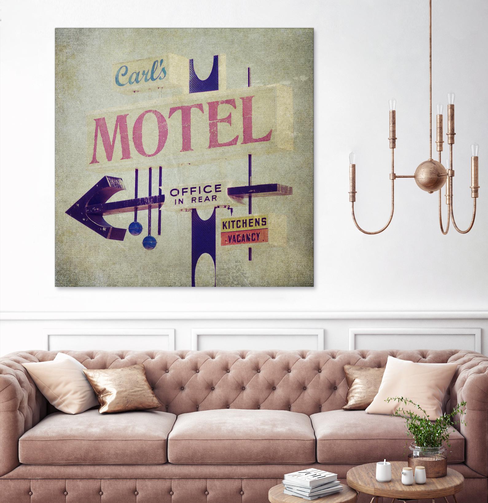 Carls Motel Sign by Honey Malek on GIANT ART - purple contemporary