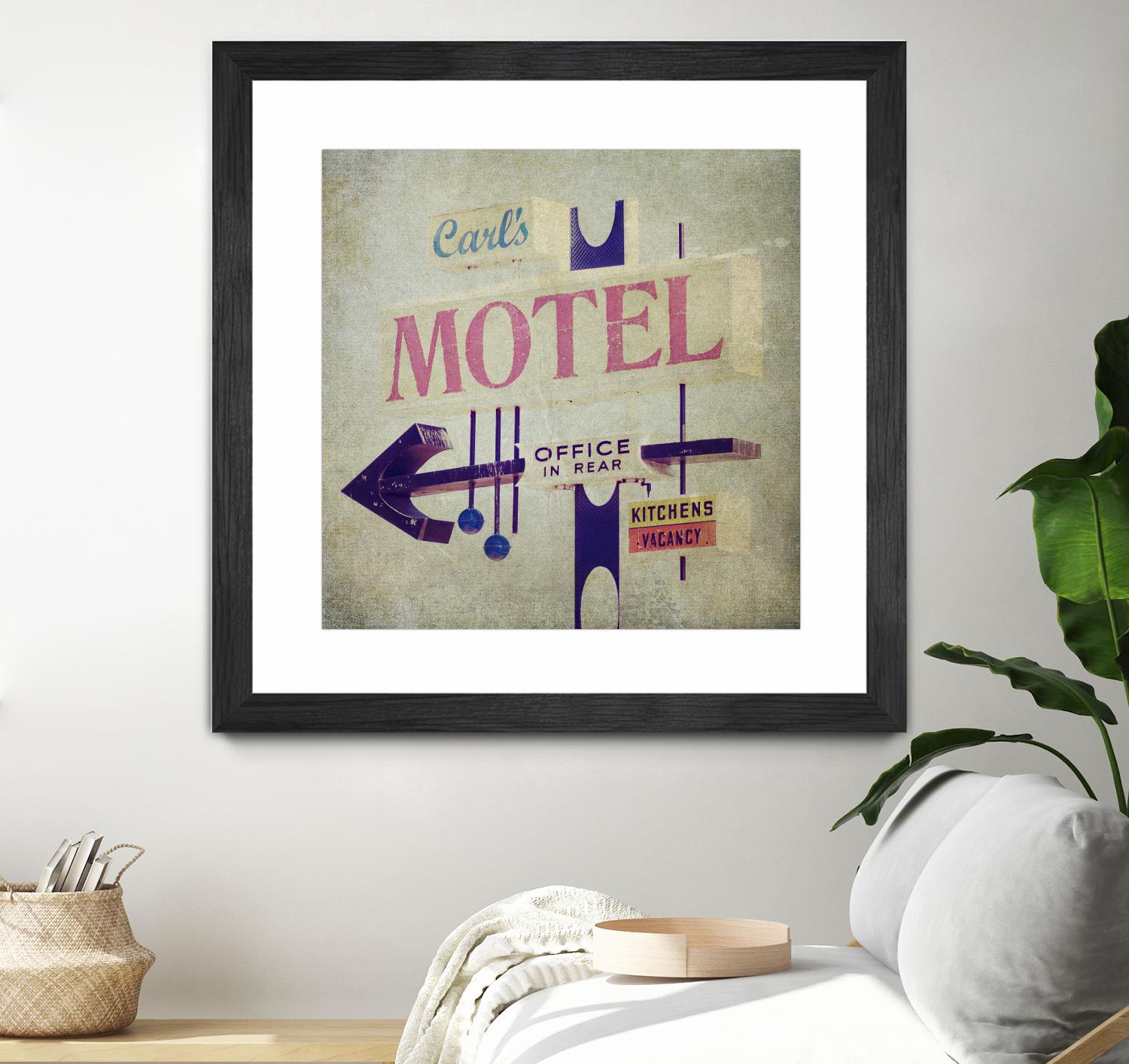 Carls Motel Sign by Honey Malek on GIANT ART - purple contemporary