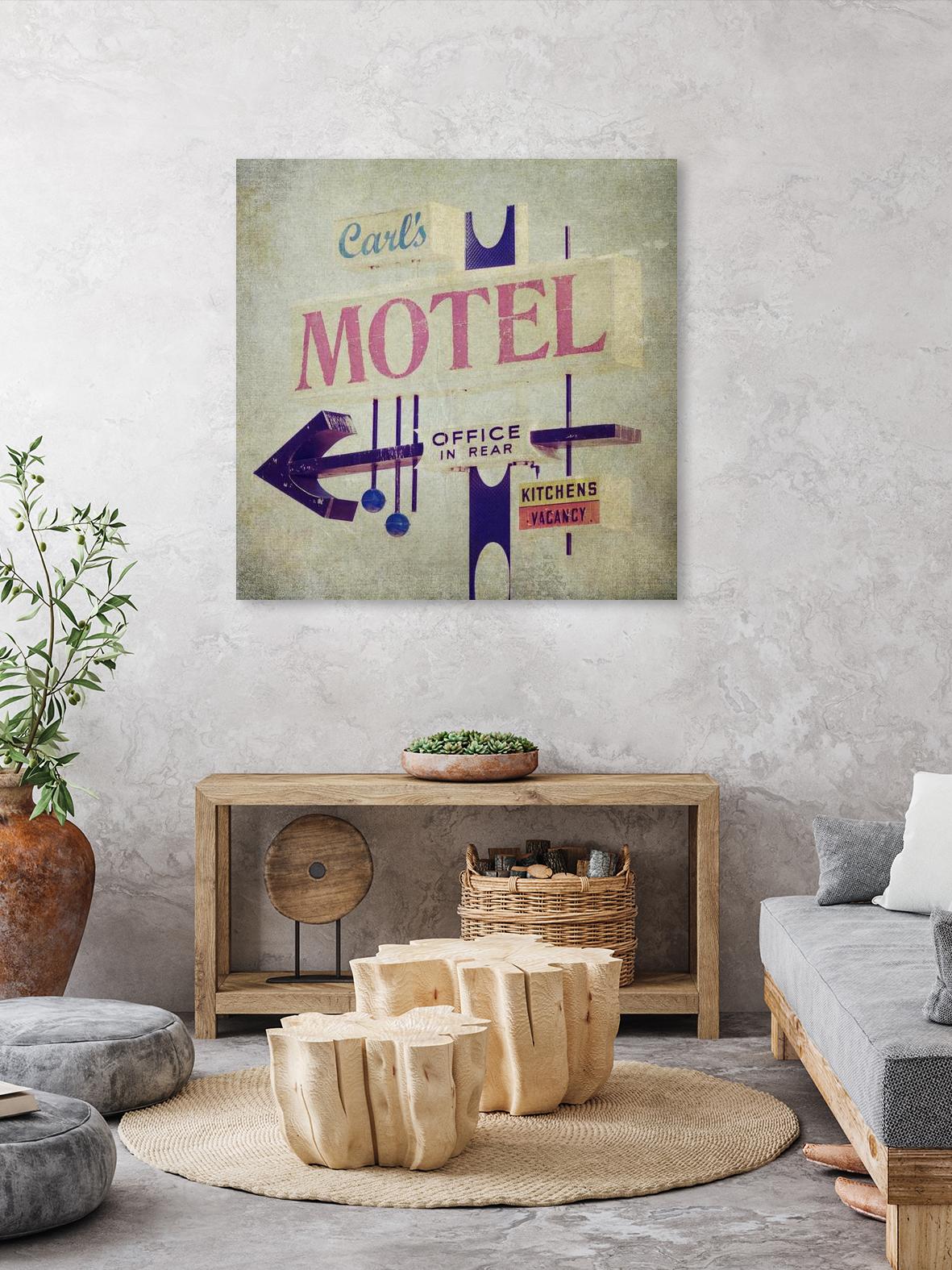 Carls Motel Sign by Honey Malek on GIANT ART - purple contemporary