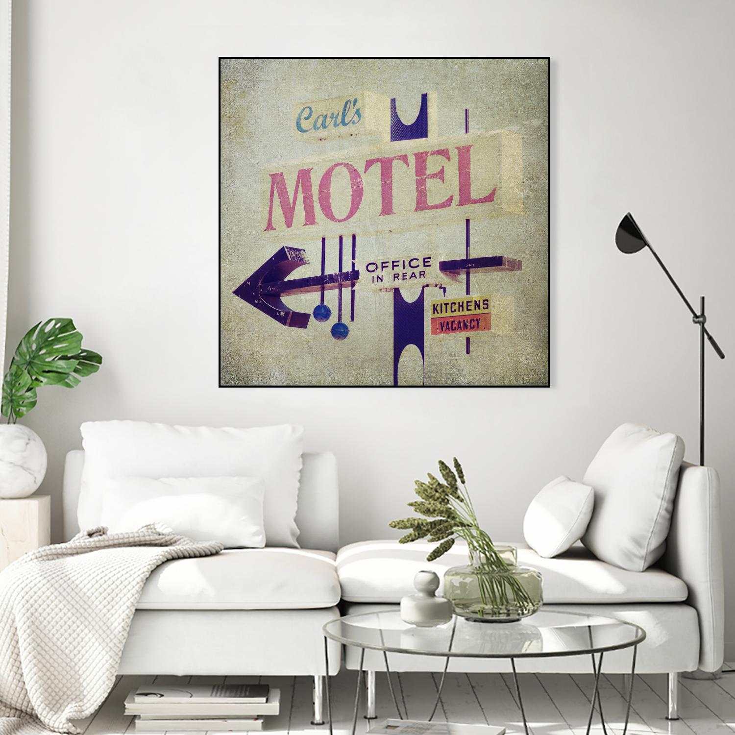Carls Motel Sign by Honey Malek on GIANT ART - purple contemporary
