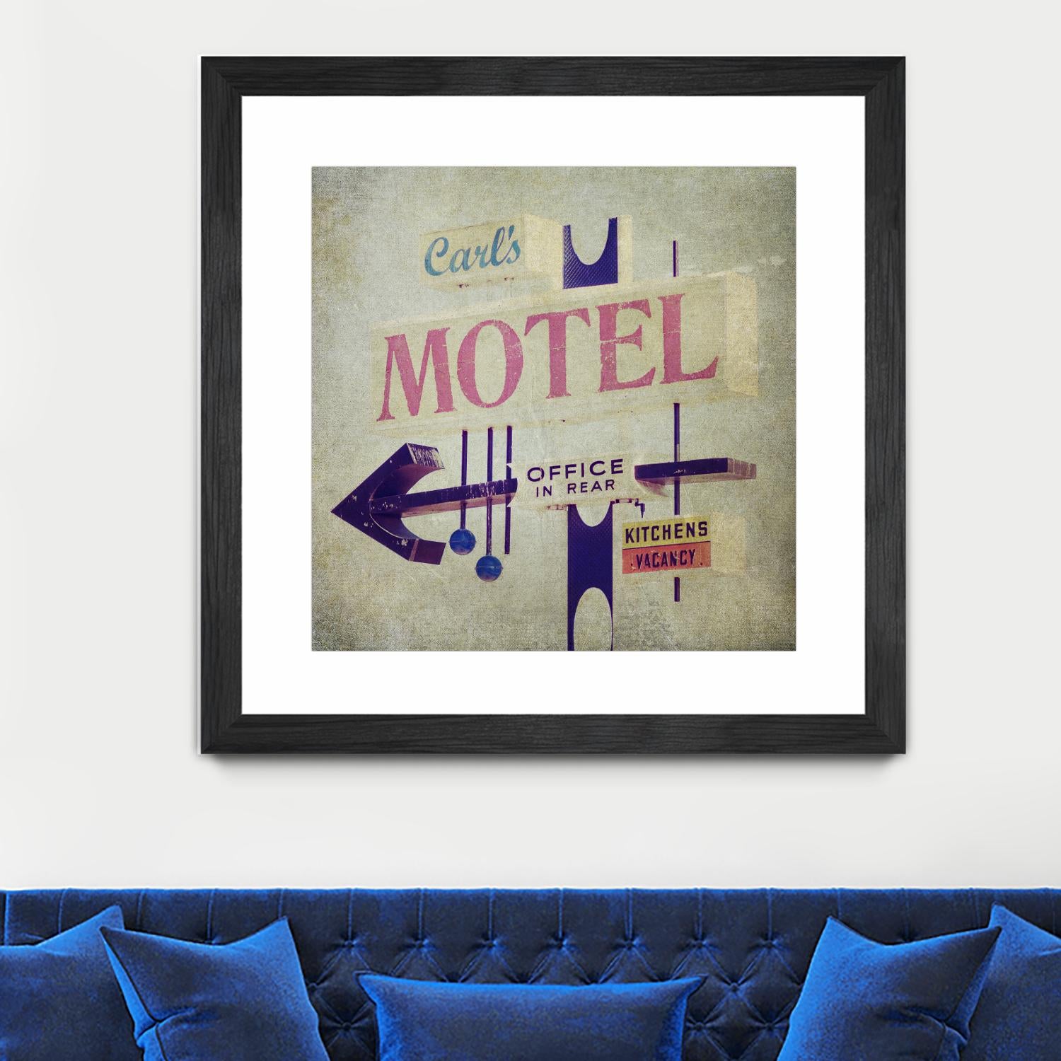 Carls Motel Sign by Honey Malek on GIANT ART - purple contemporary