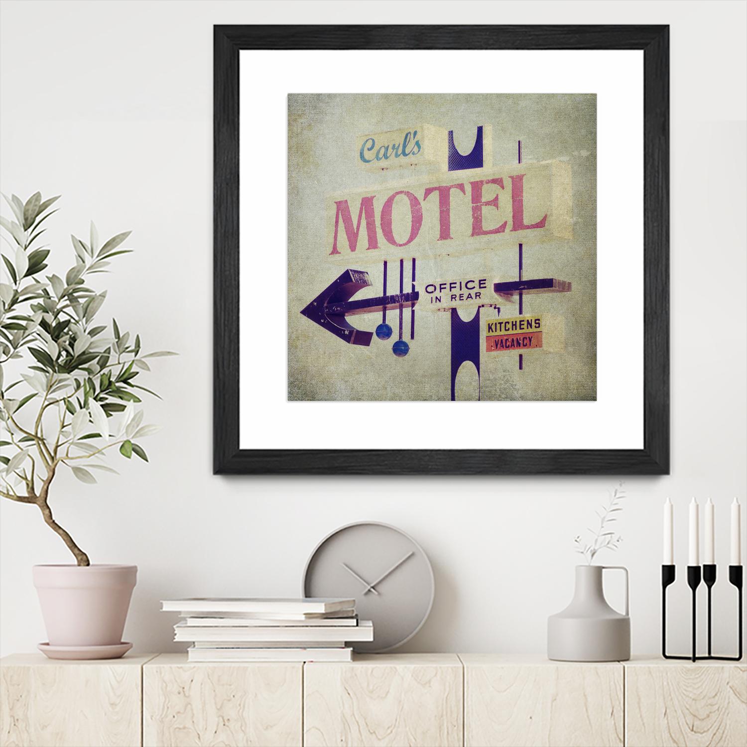 Carls Motel Sign by Honey Malek on GIANT ART - purple contemporary