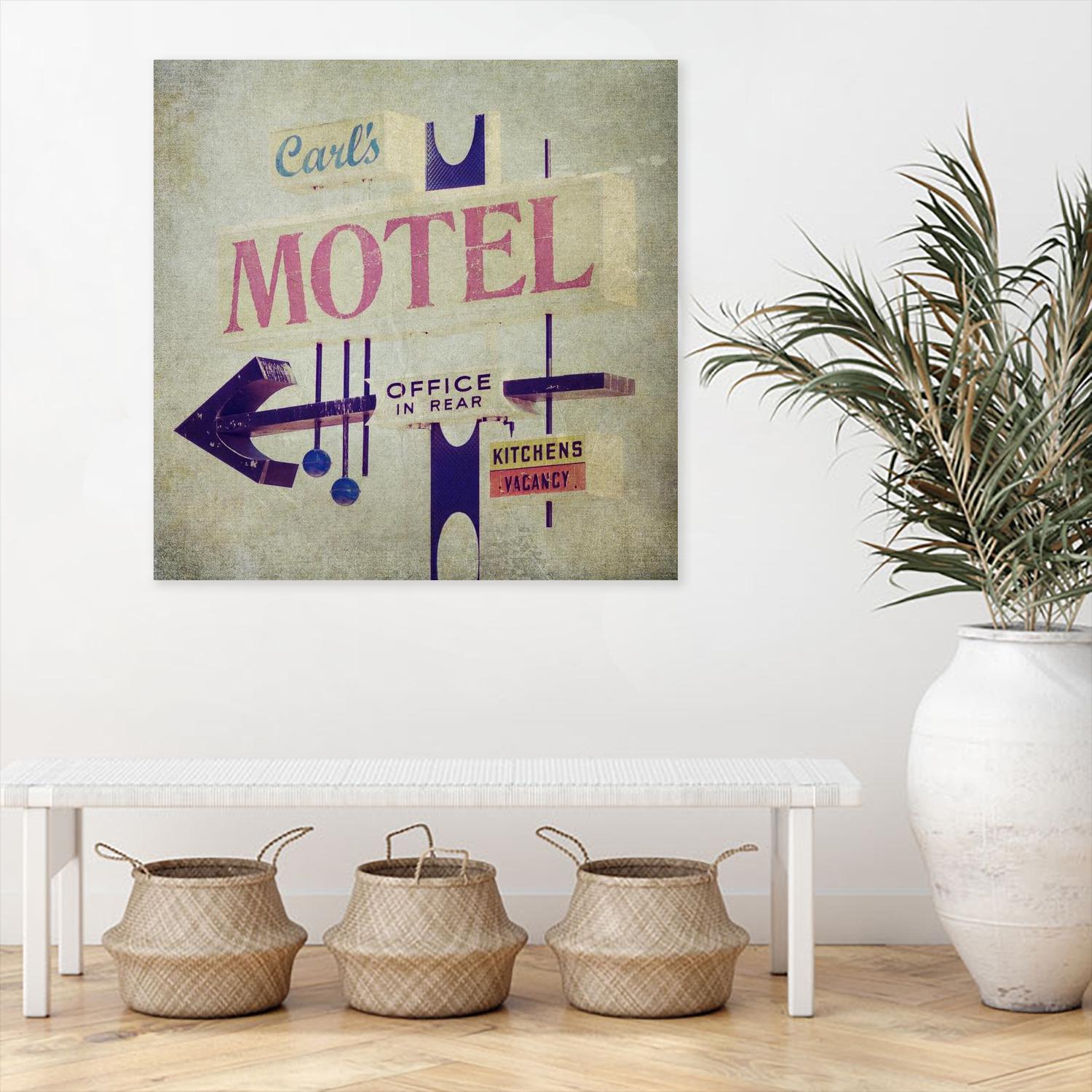 Carls Motel Sign by Honey Malek on GIANT ART - purple contemporary
