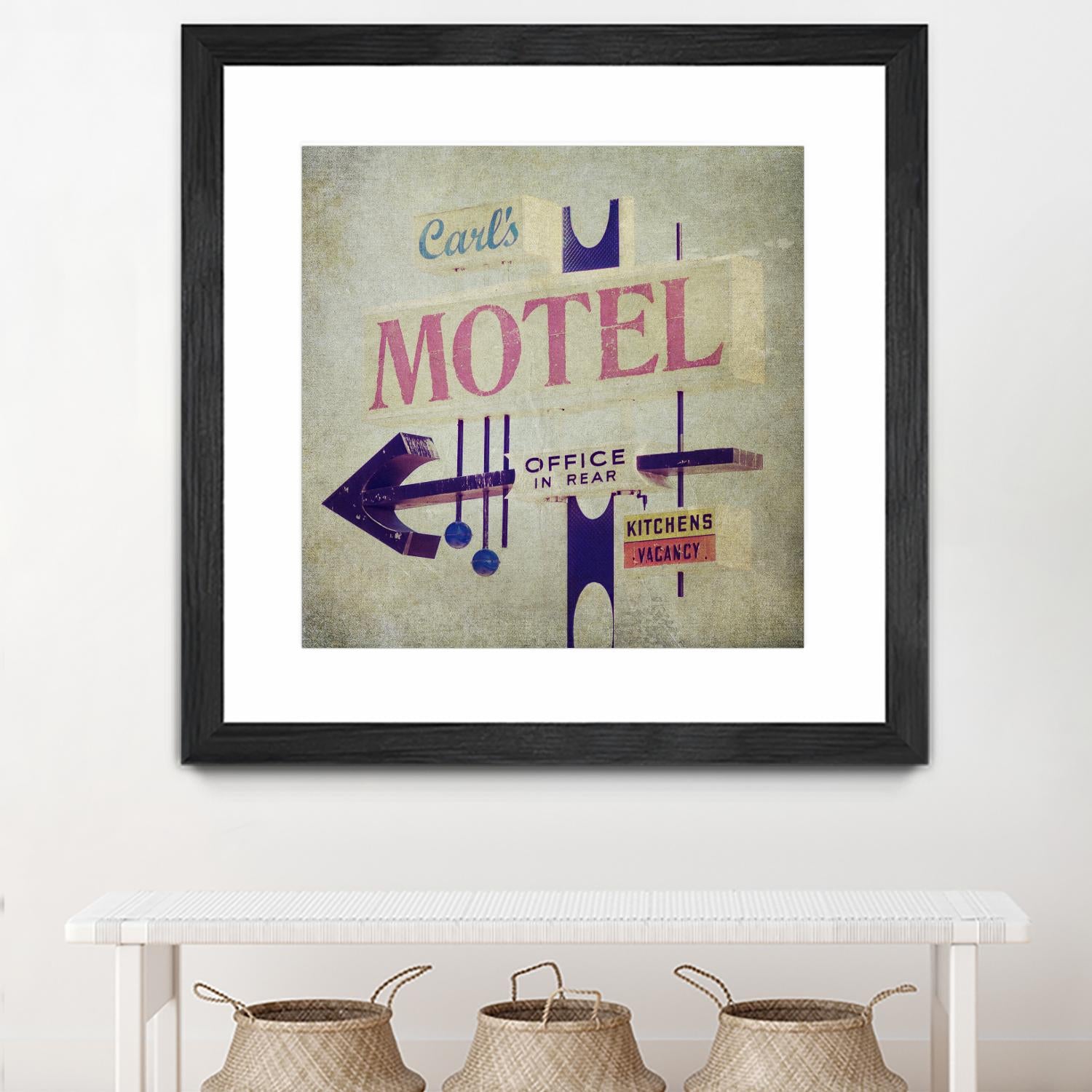 Carls Motel Sign by Honey Malek on GIANT ART - purple contemporary