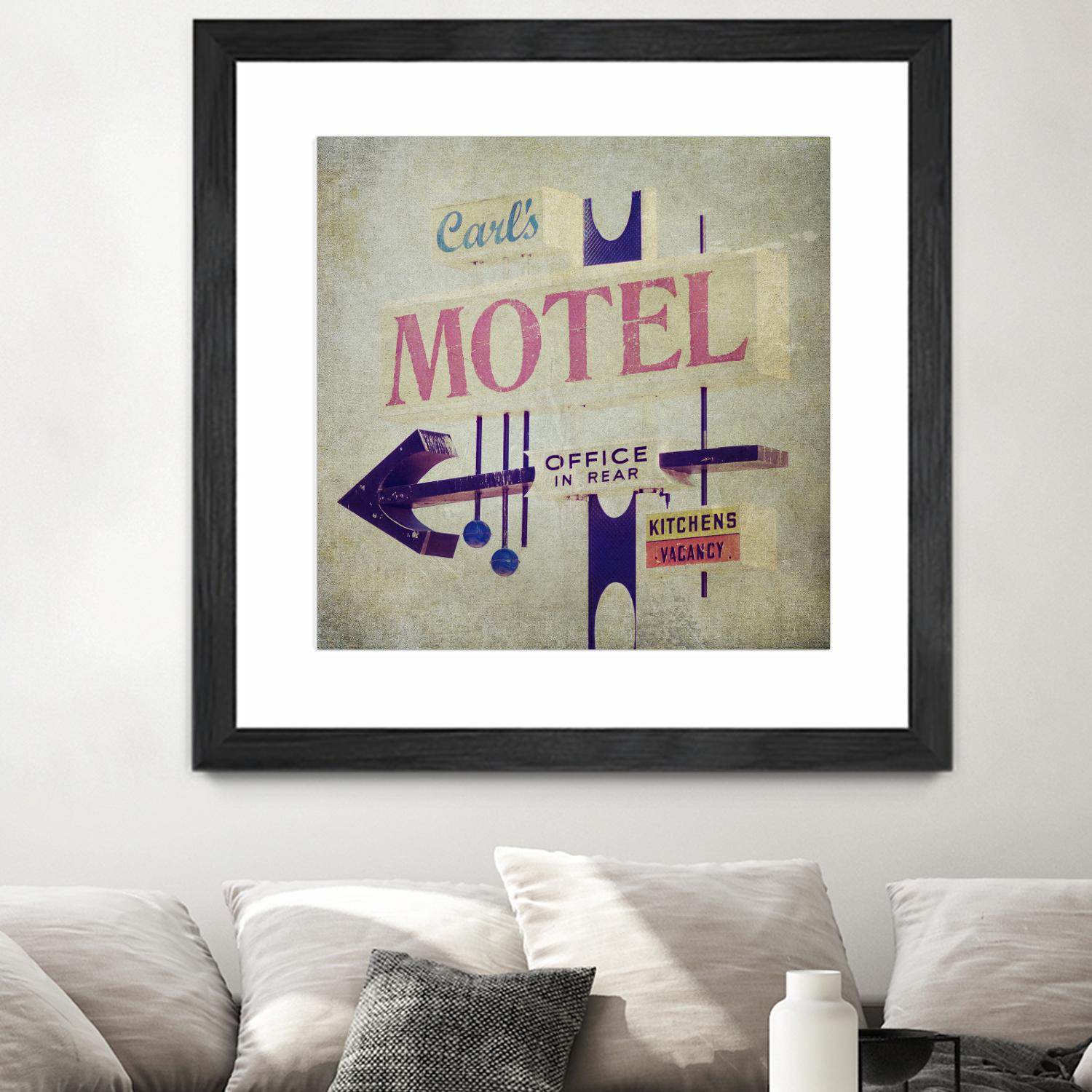 Carls Motel Sign by Honey Malek on GIANT ART - purple contemporary