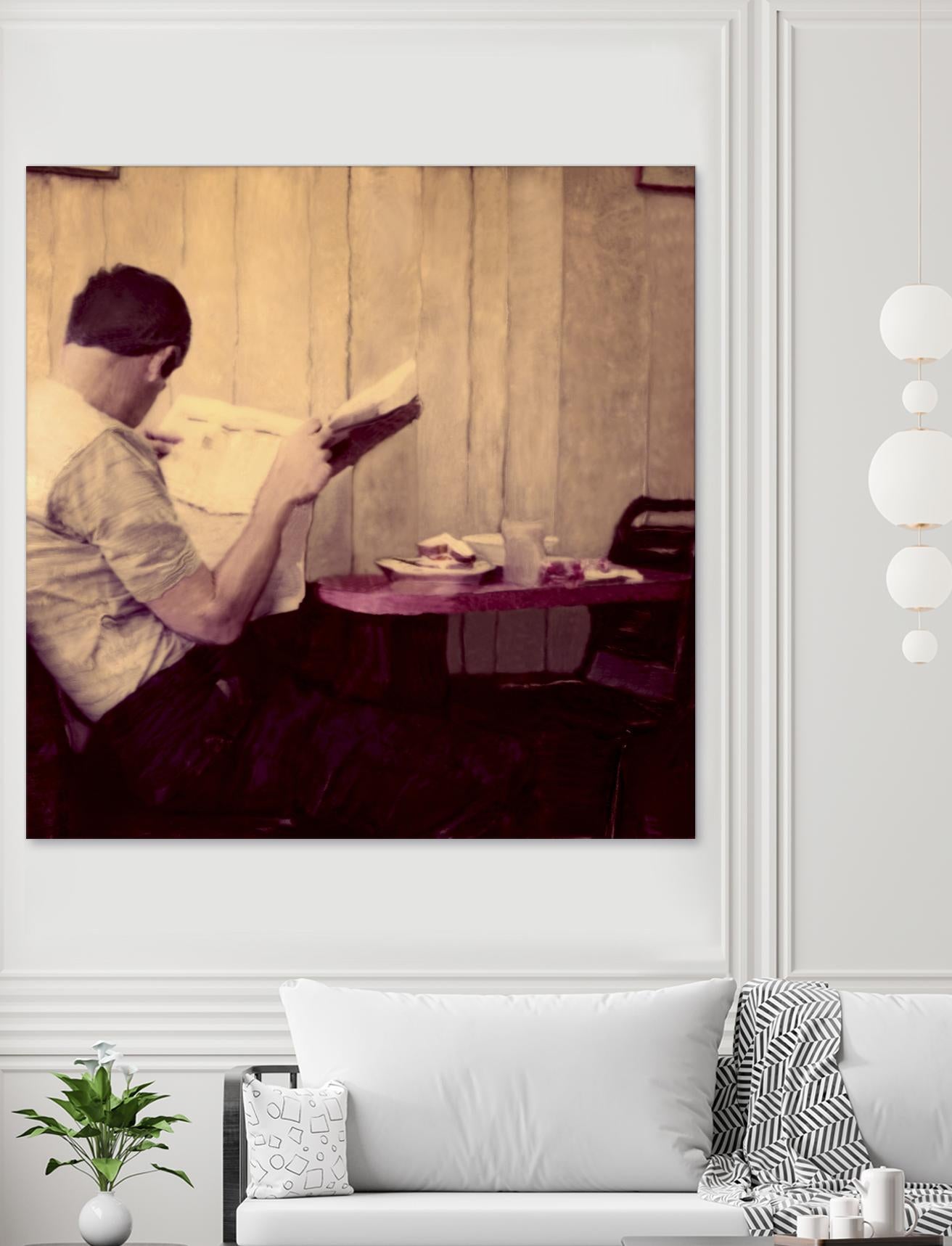 Reading Man by Joe Gemignani on GIANT ART - beige photo art