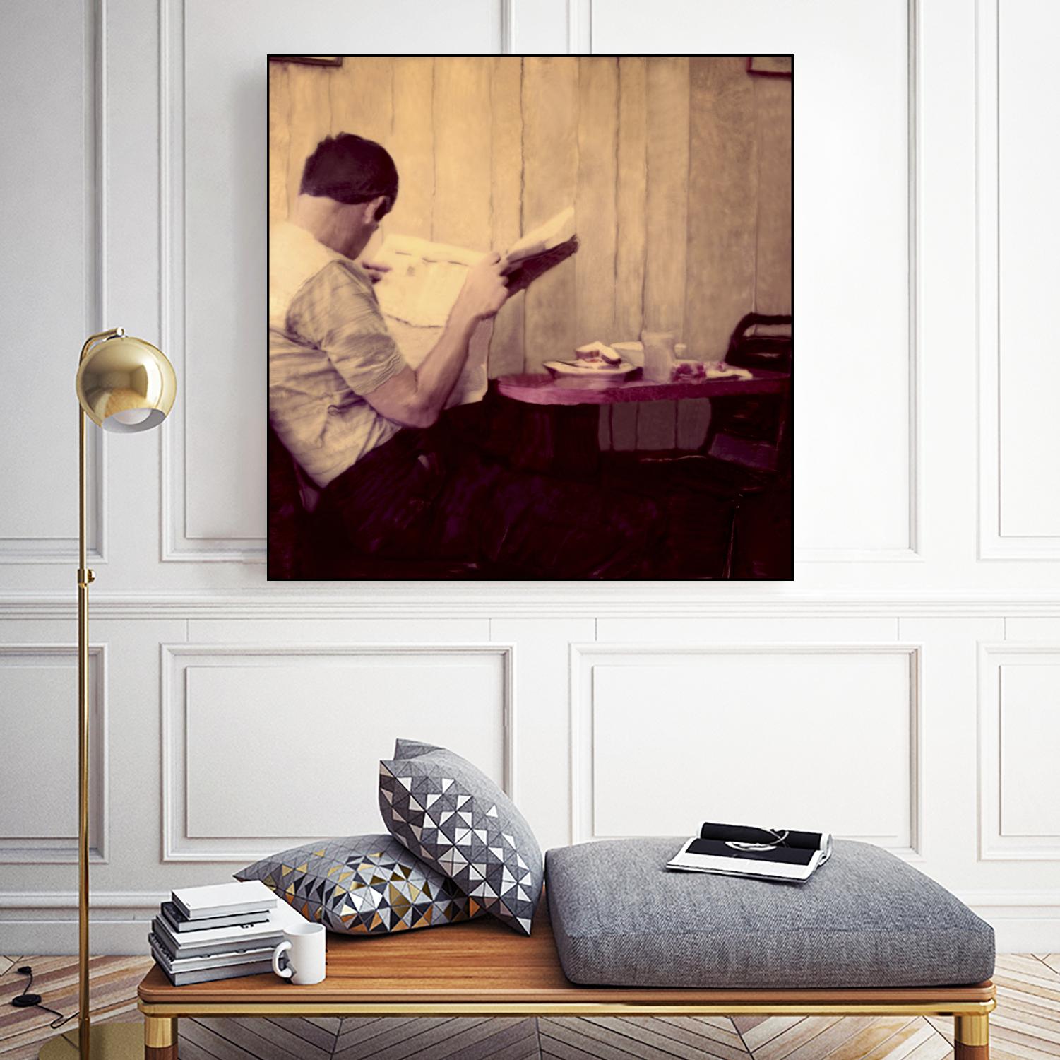 Reading Man by Joe Gemignani on GIANT ART - beige photo art