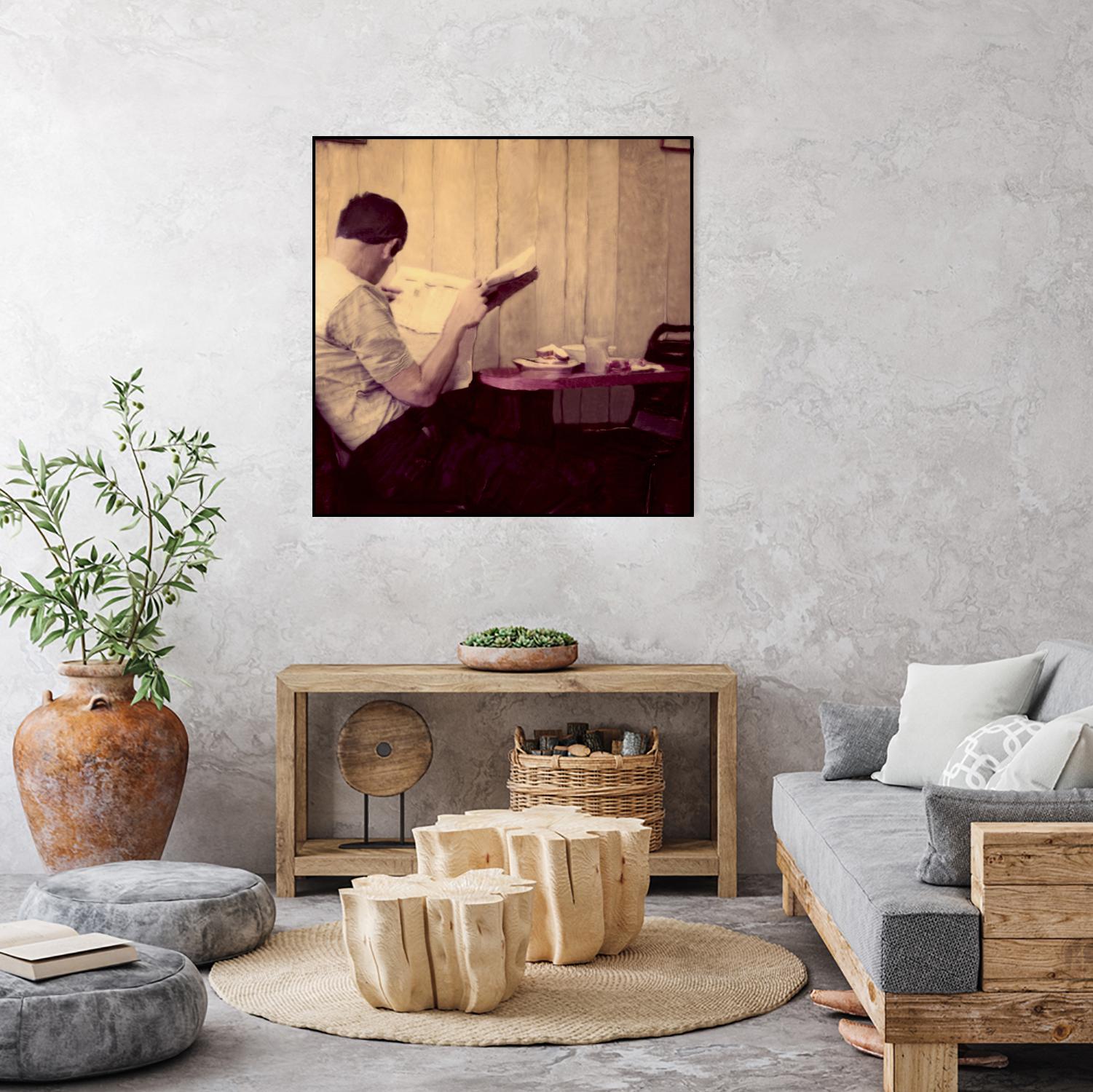 Reading Man by Joe Gemignani on GIANT ART - beige photo art