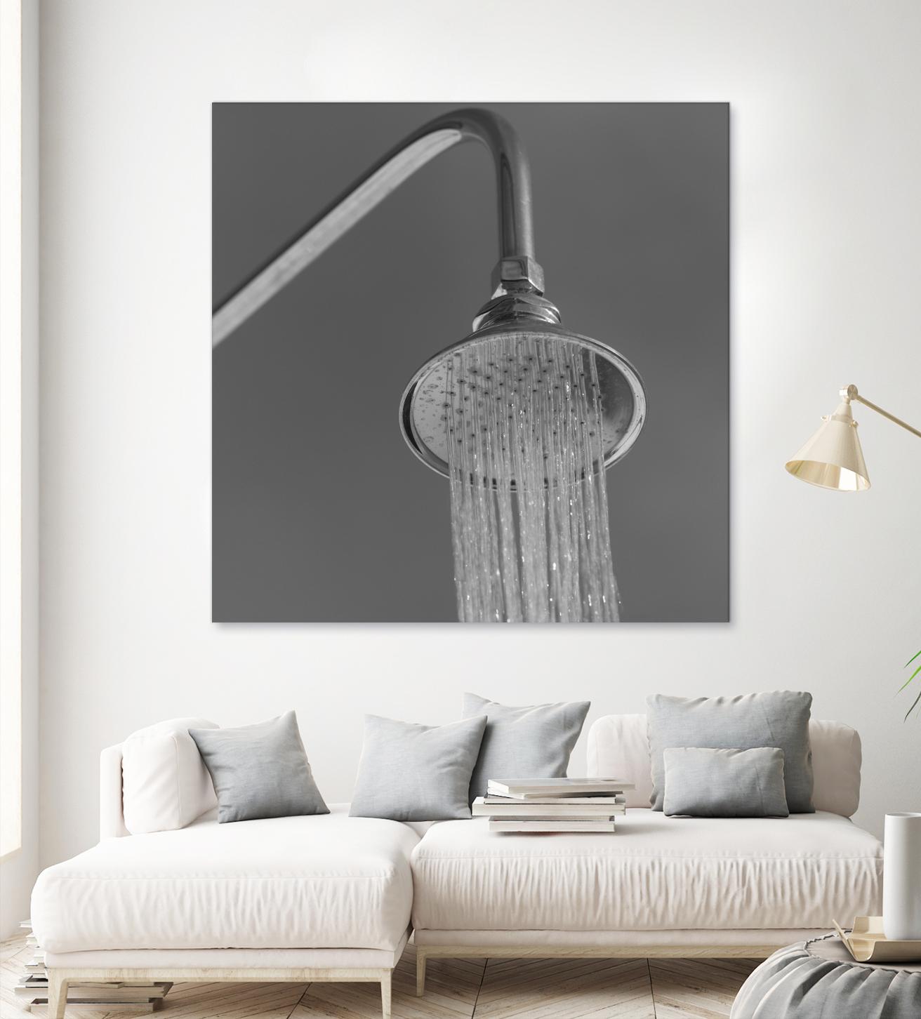 Spa Shower I by Keith Levit on GIANT ART - grey bathroom