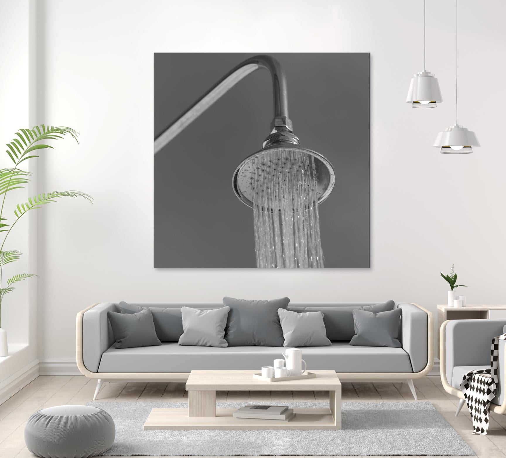 Spa Shower I by Keith Levit on GIANT ART - grey bathroom