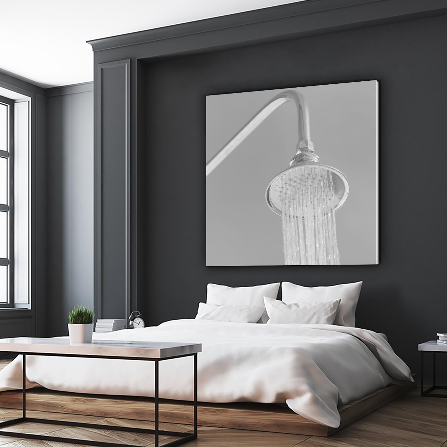 Spa Shower I by Keith Levit on GIANT ART - grey bathroom