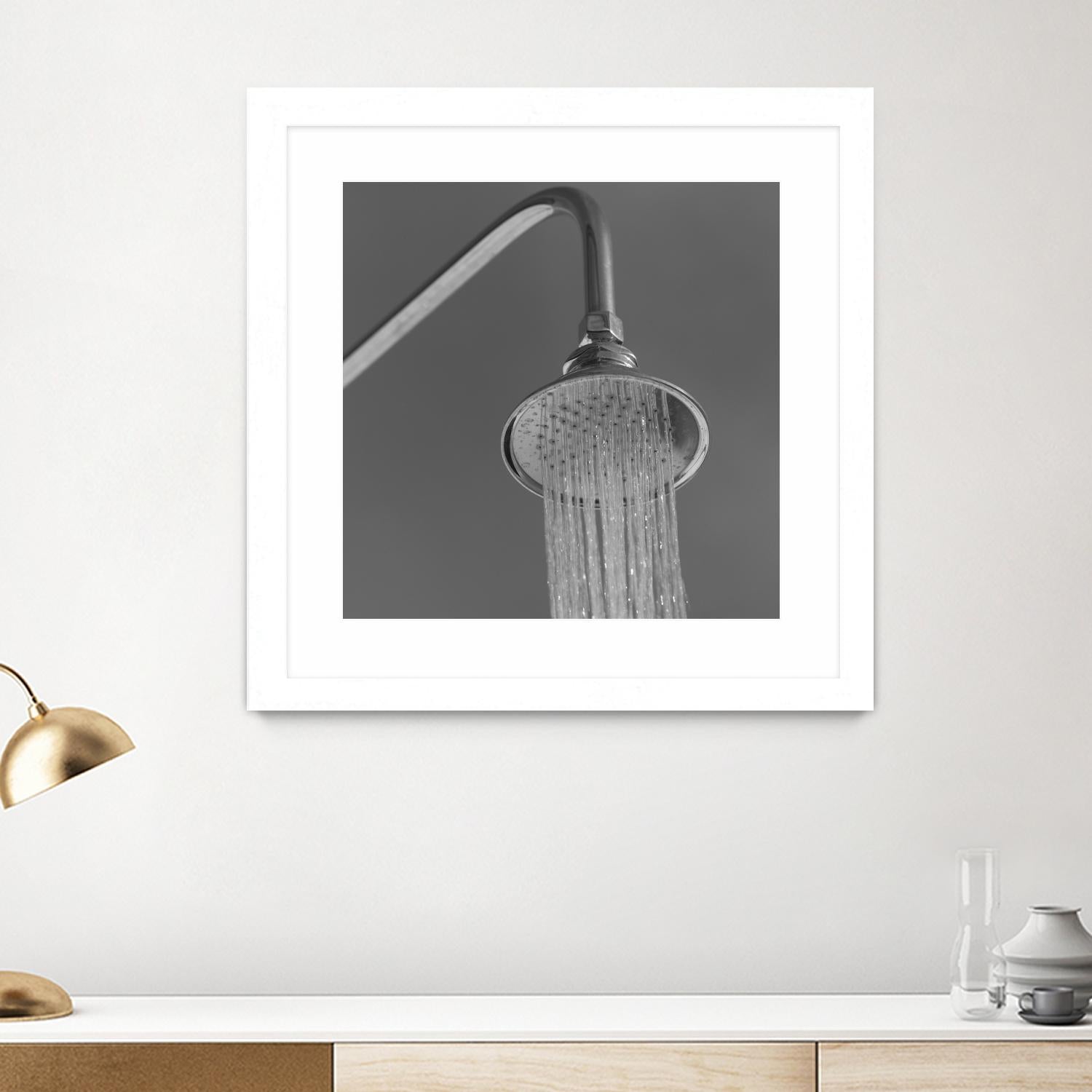 Spa Shower I by Keith Levit on GIANT ART - grey bathroom