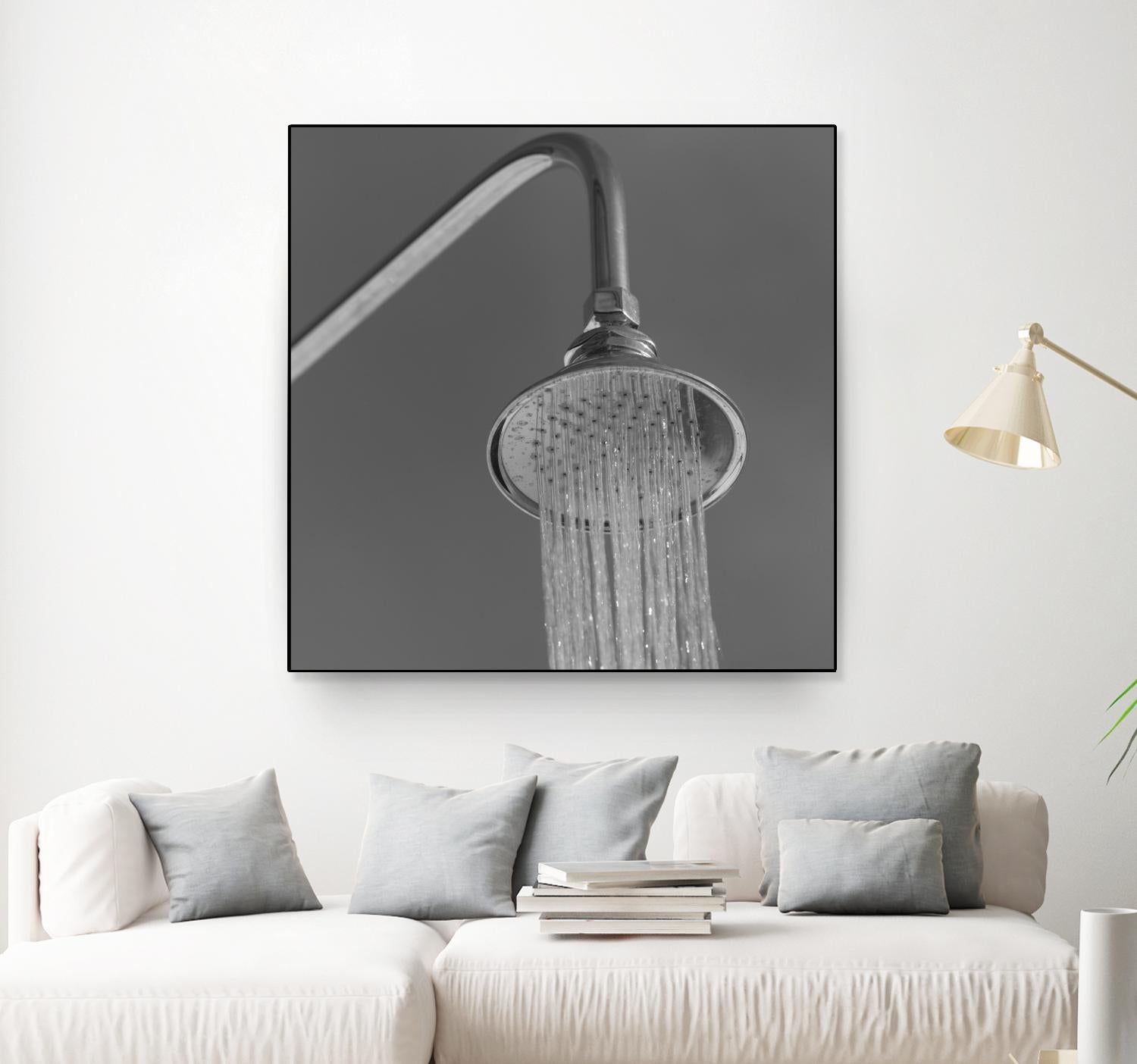 Spa Shower I by Keith Levit on GIANT ART - grey bathroom