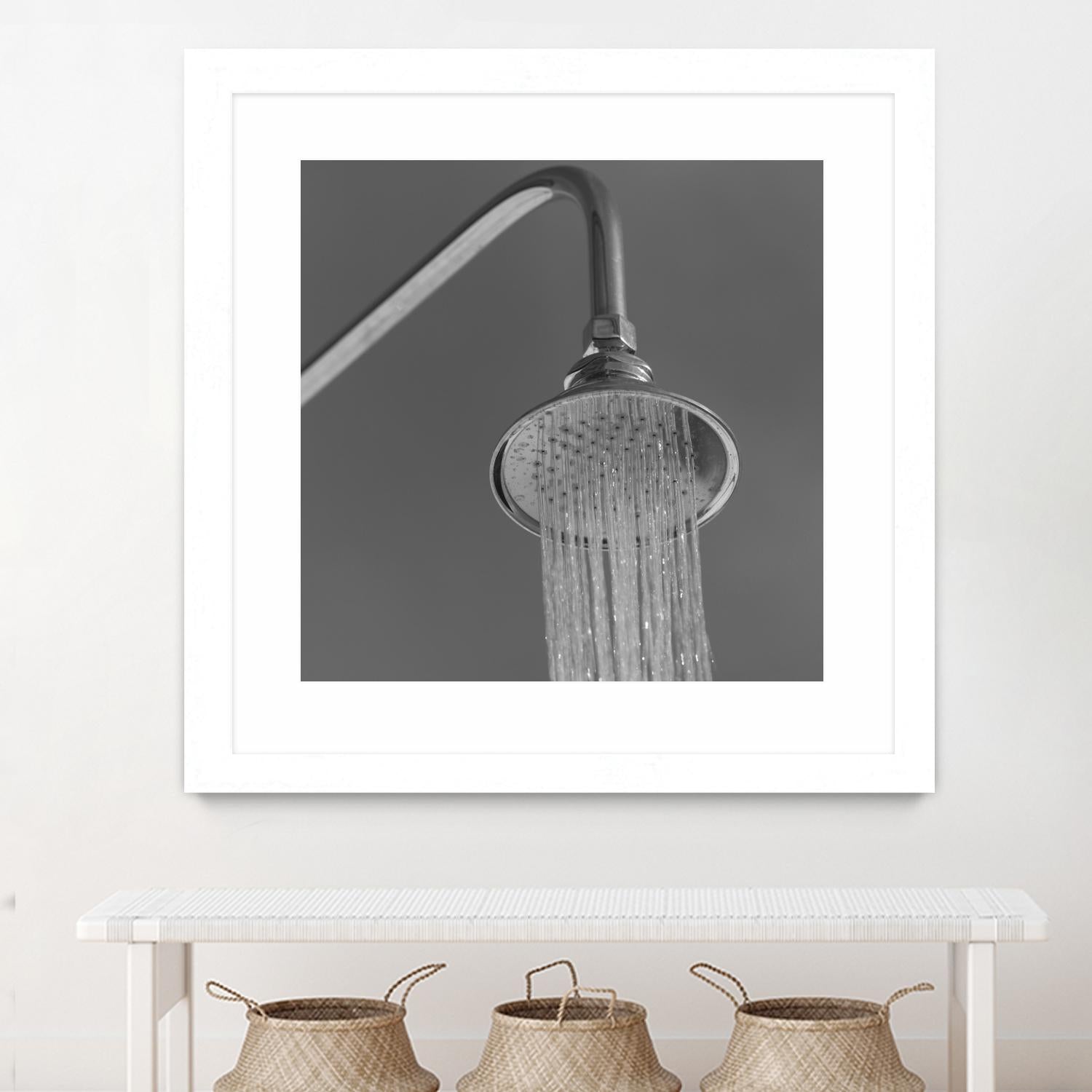 Spa Shower I by Keith Levit on GIANT ART - grey bathroom