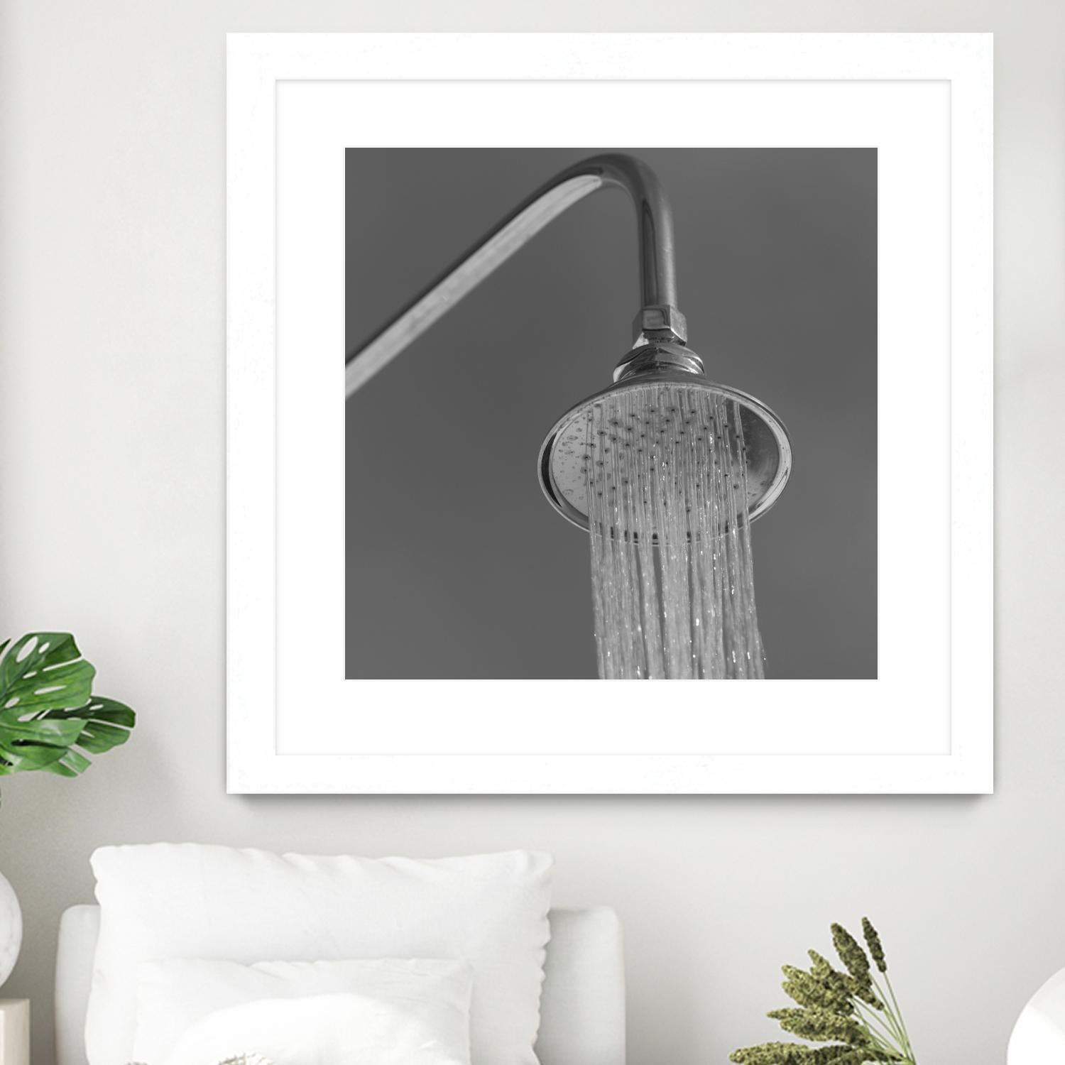 Spa Shower I by Keith Levit on GIANT ART - grey bathroom