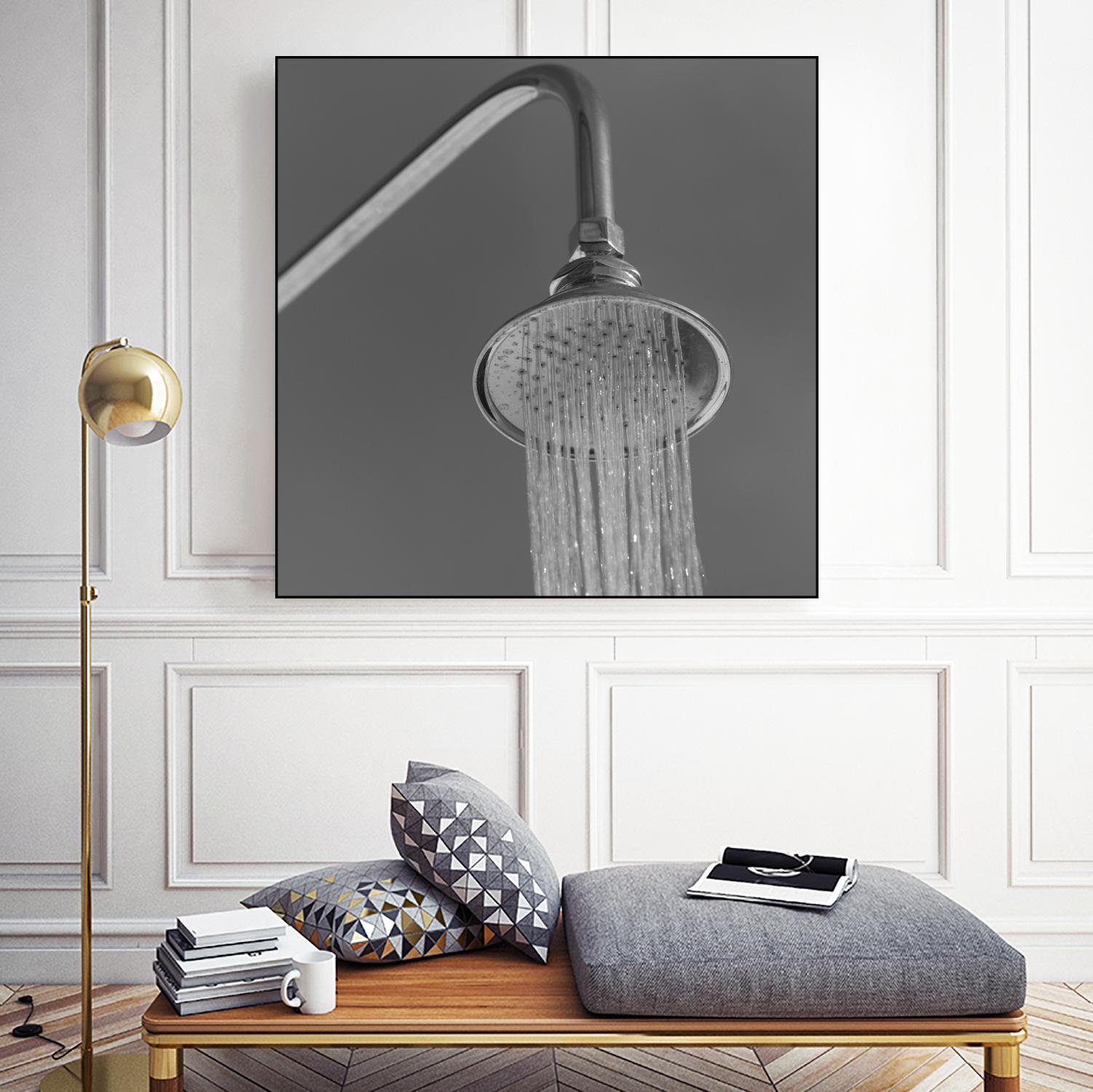 Spa Shower I by Keith Levit on GIANT ART - grey bathroom