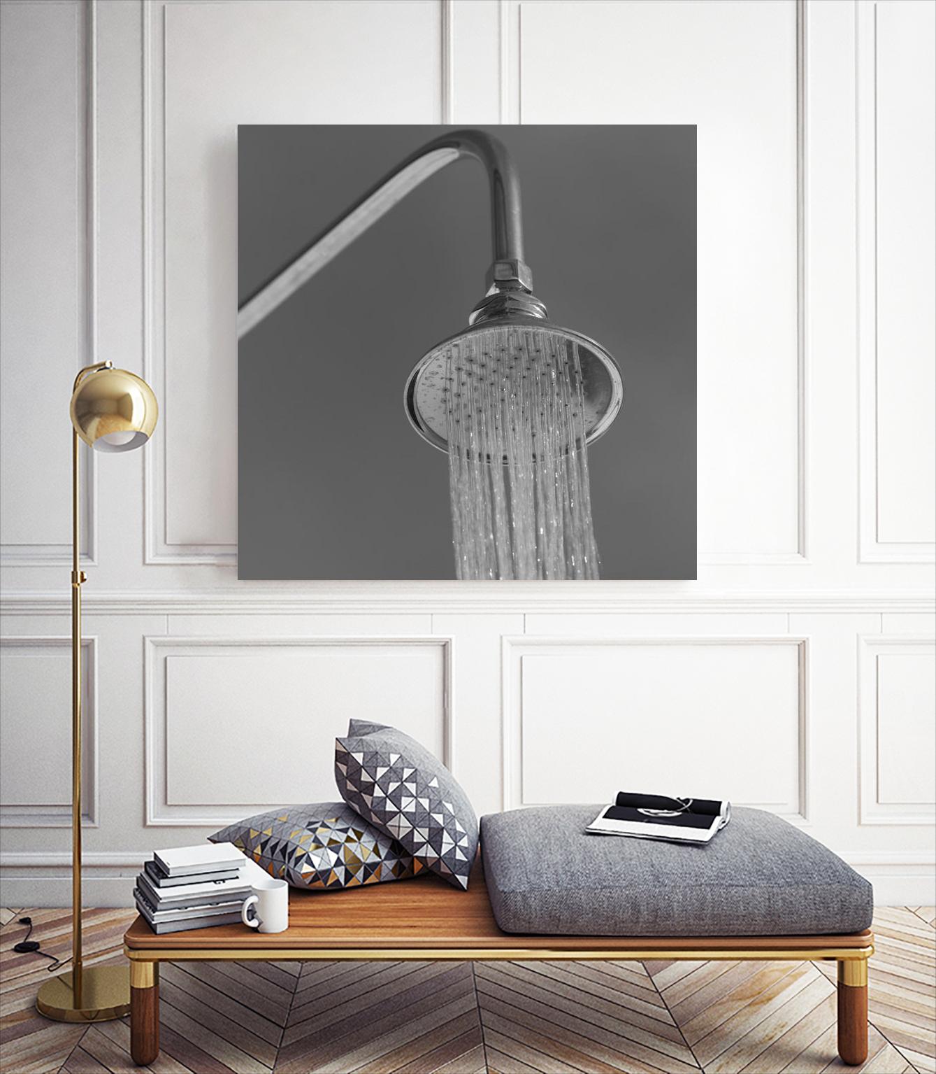 Spa Shower I by Keith Levit on GIANT ART - grey bathroom