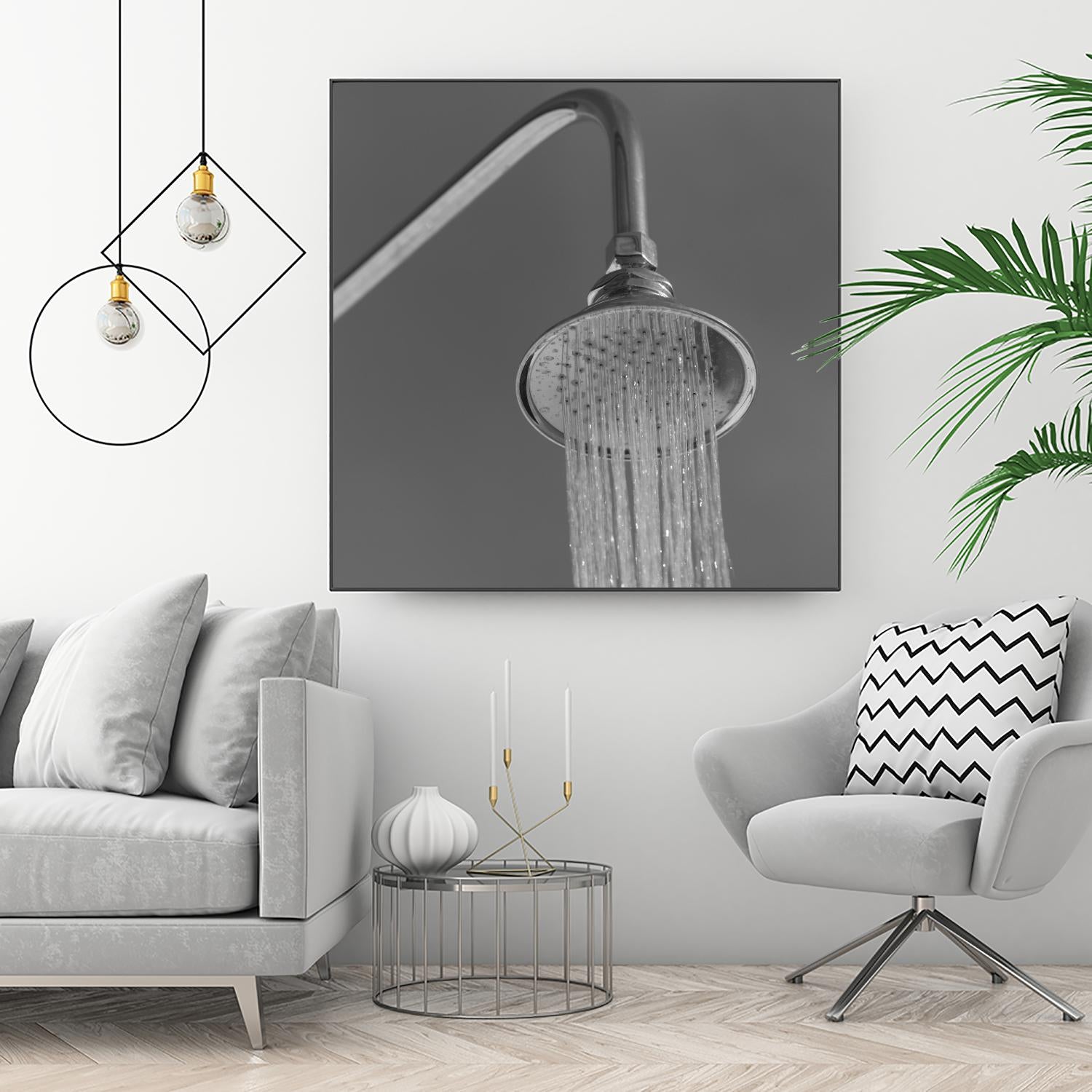 Spa Shower I by Keith Levit on GIANT ART - grey bathroom