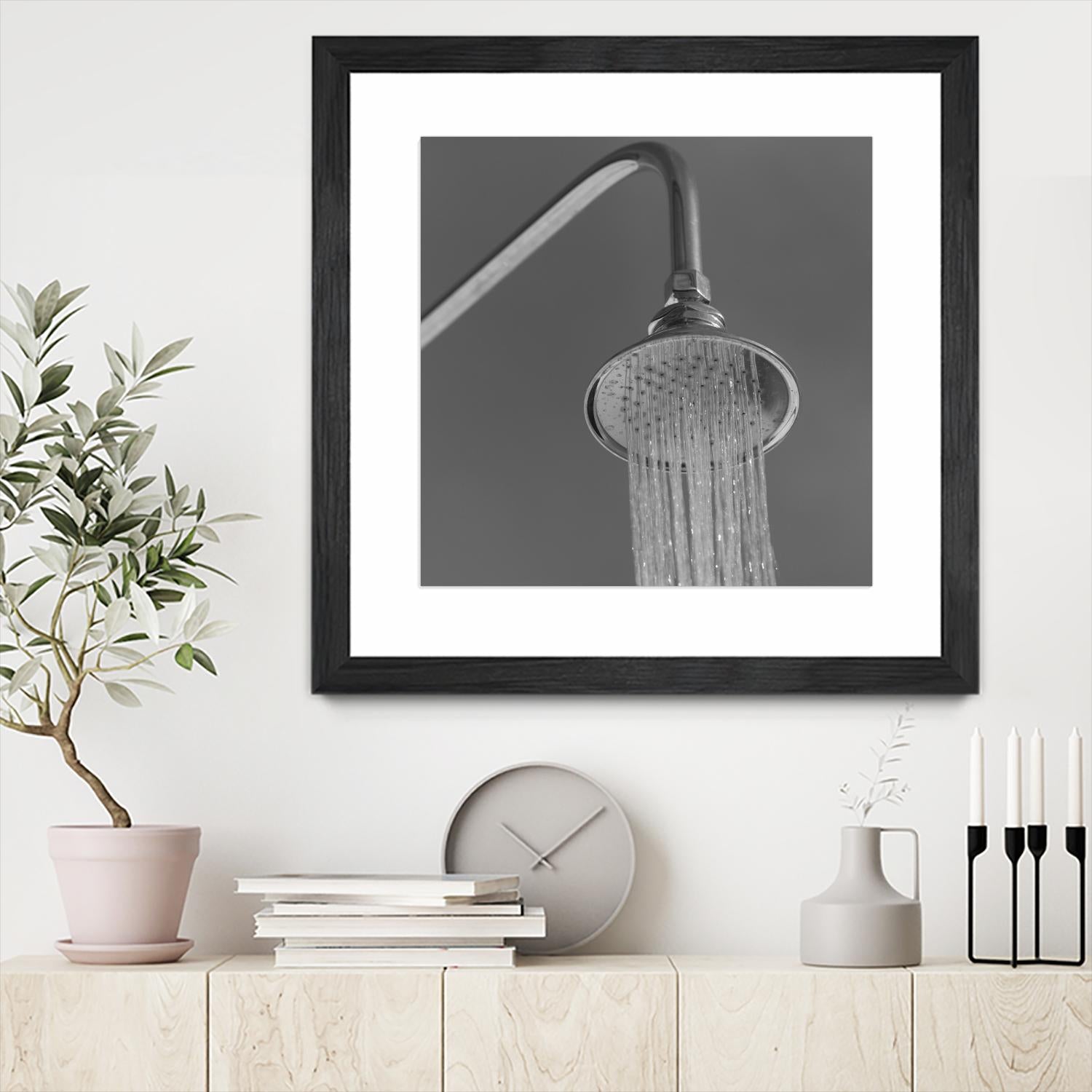 Spa Shower I by Keith Levit on GIANT ART - grey bathroom