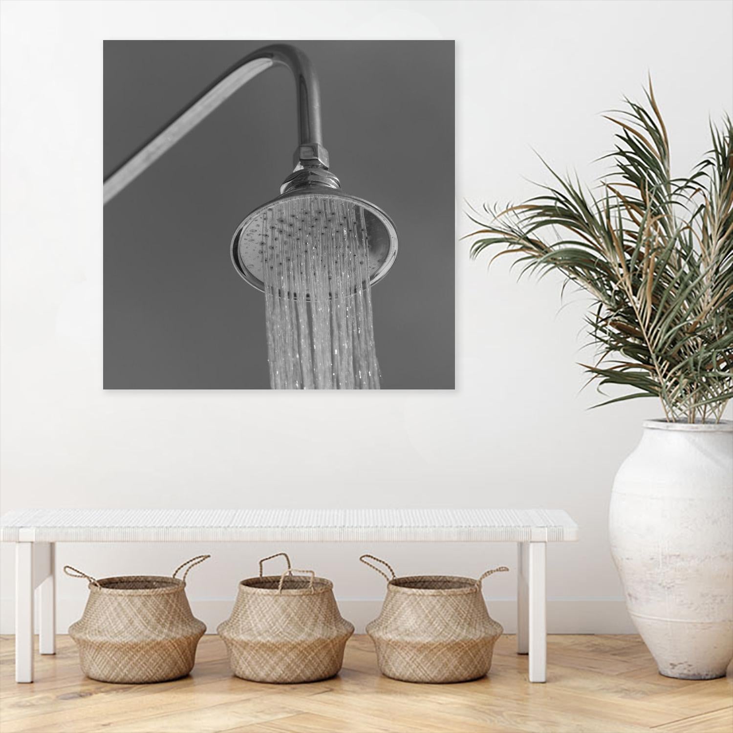 Spa Shower I by Keith Levit on GIANT ART - grey bathroom