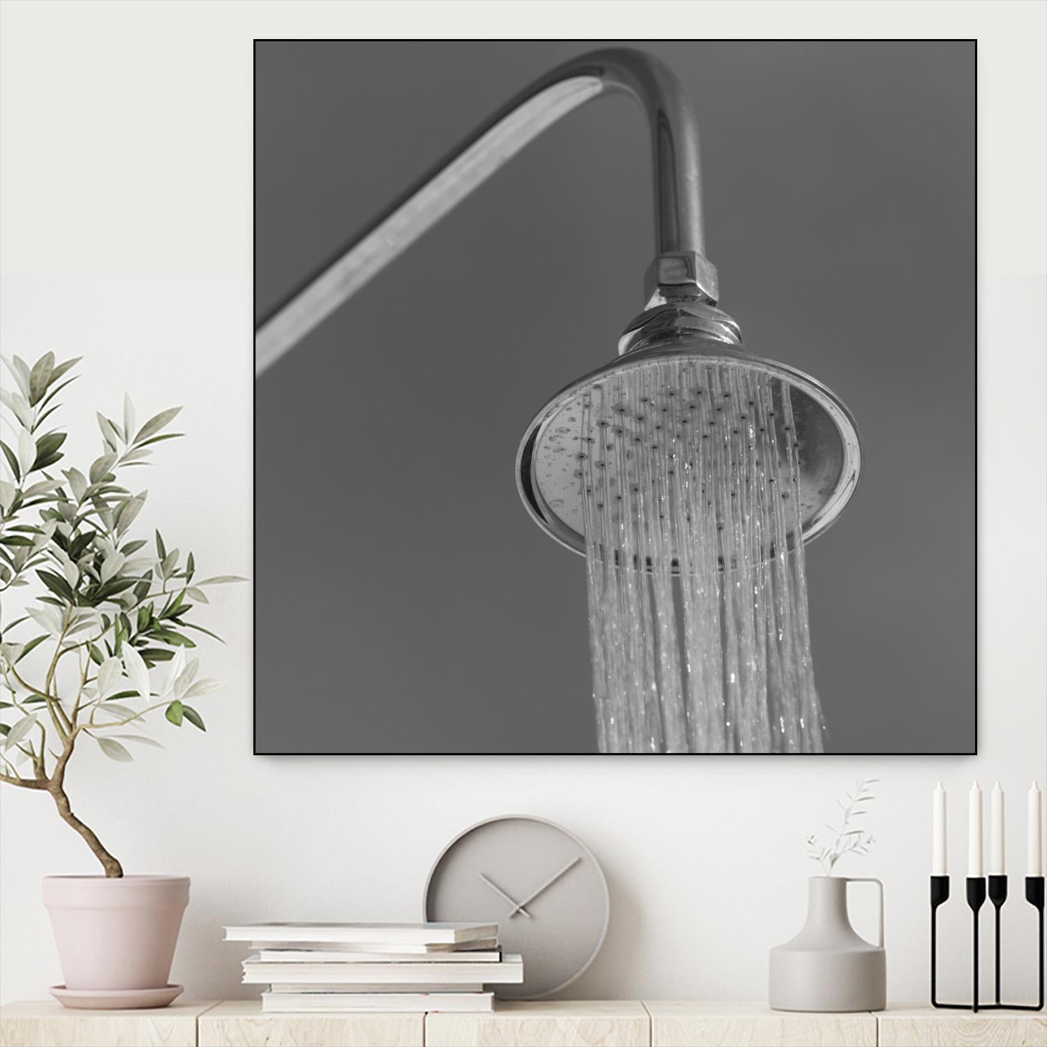 Spa Shower I by Keith Levit on GIANT ART - grey bathroom