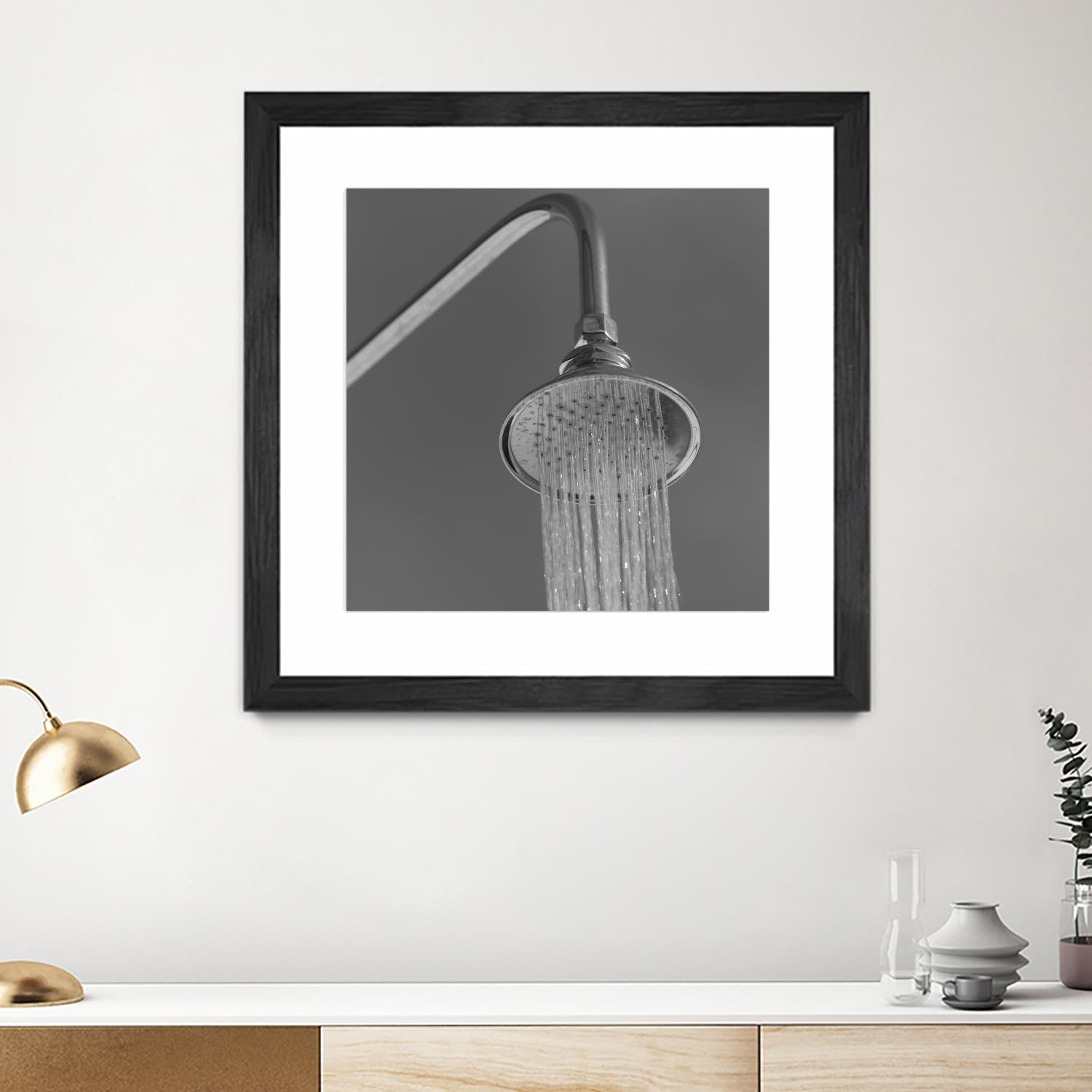 Spa Shower I by Keith Levit on GIANT ART - grey bathroom