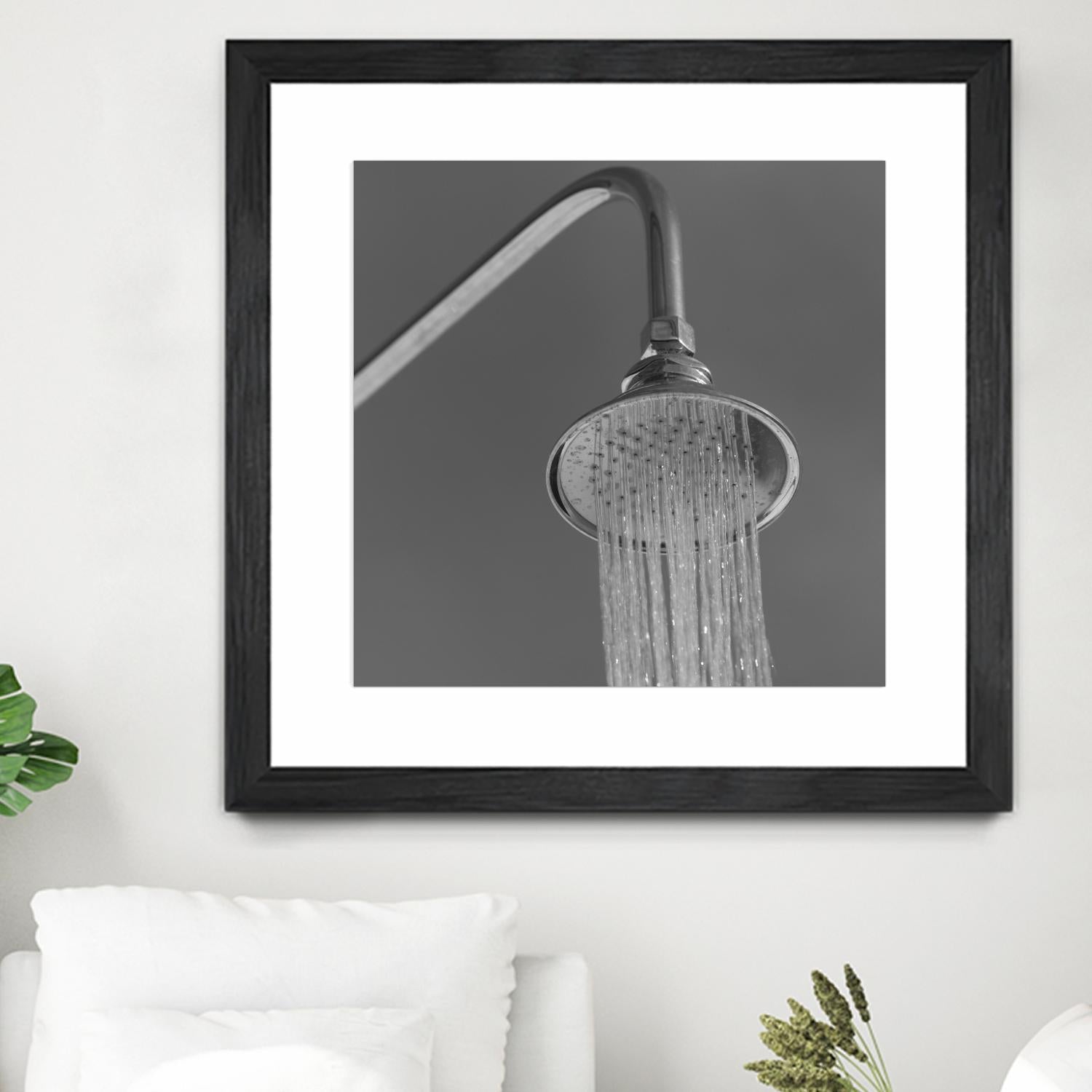 Spa Shower I by Keith Levit on GIANT ART - grey bathroom