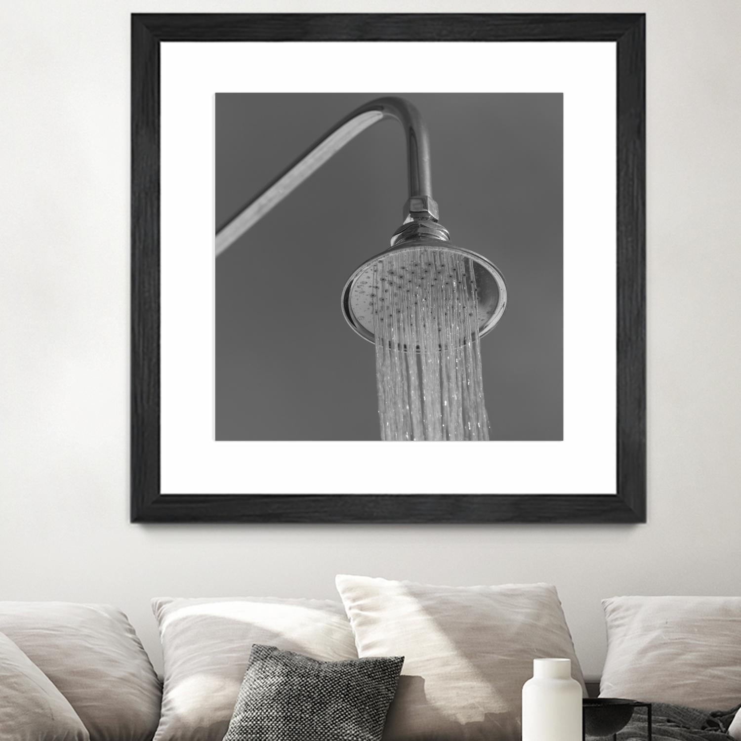 Spa Shower I by Keith Levit on GIANT ART - grey bathroom