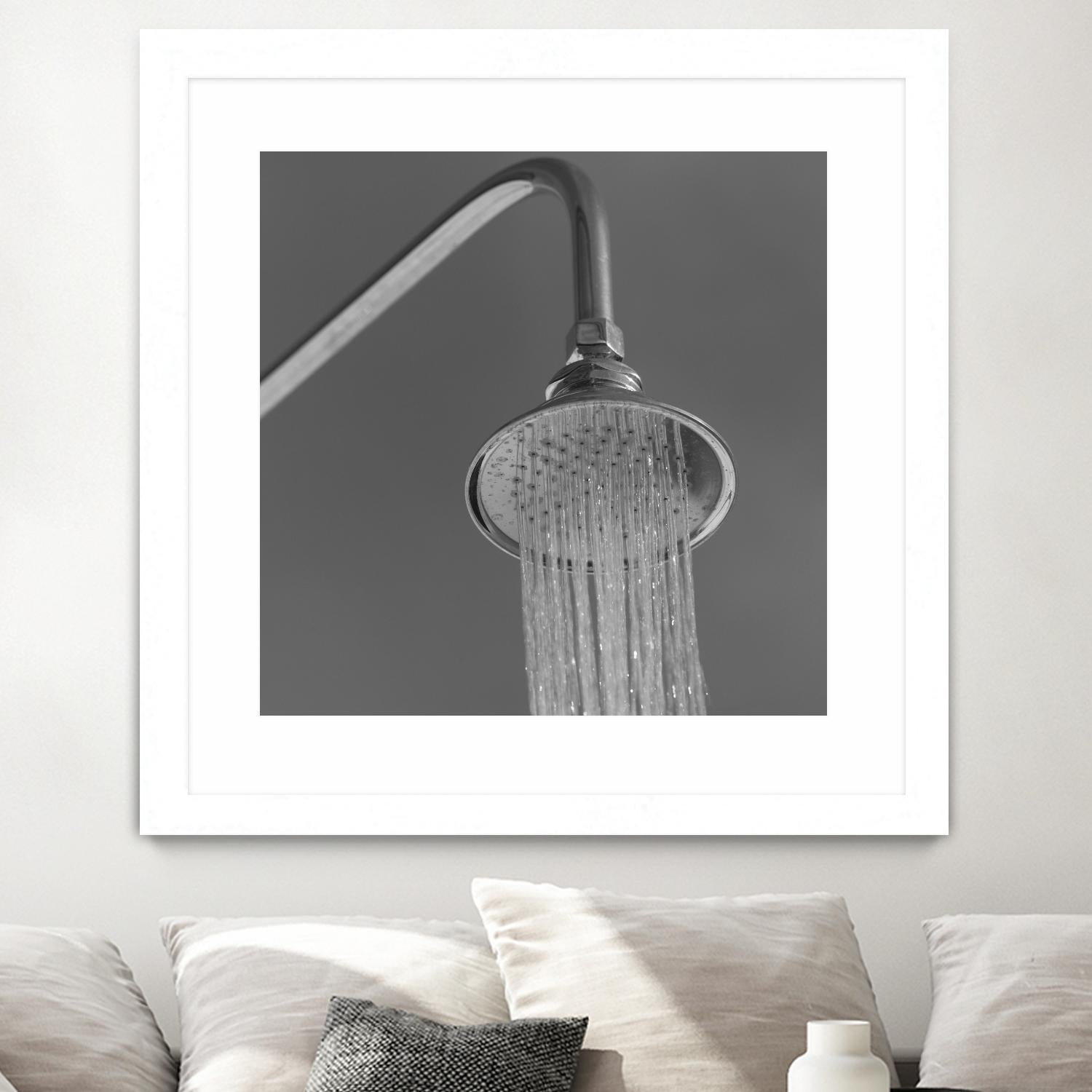 Spa Shower I by Keith Levit on GIANT ART - grey bathroom