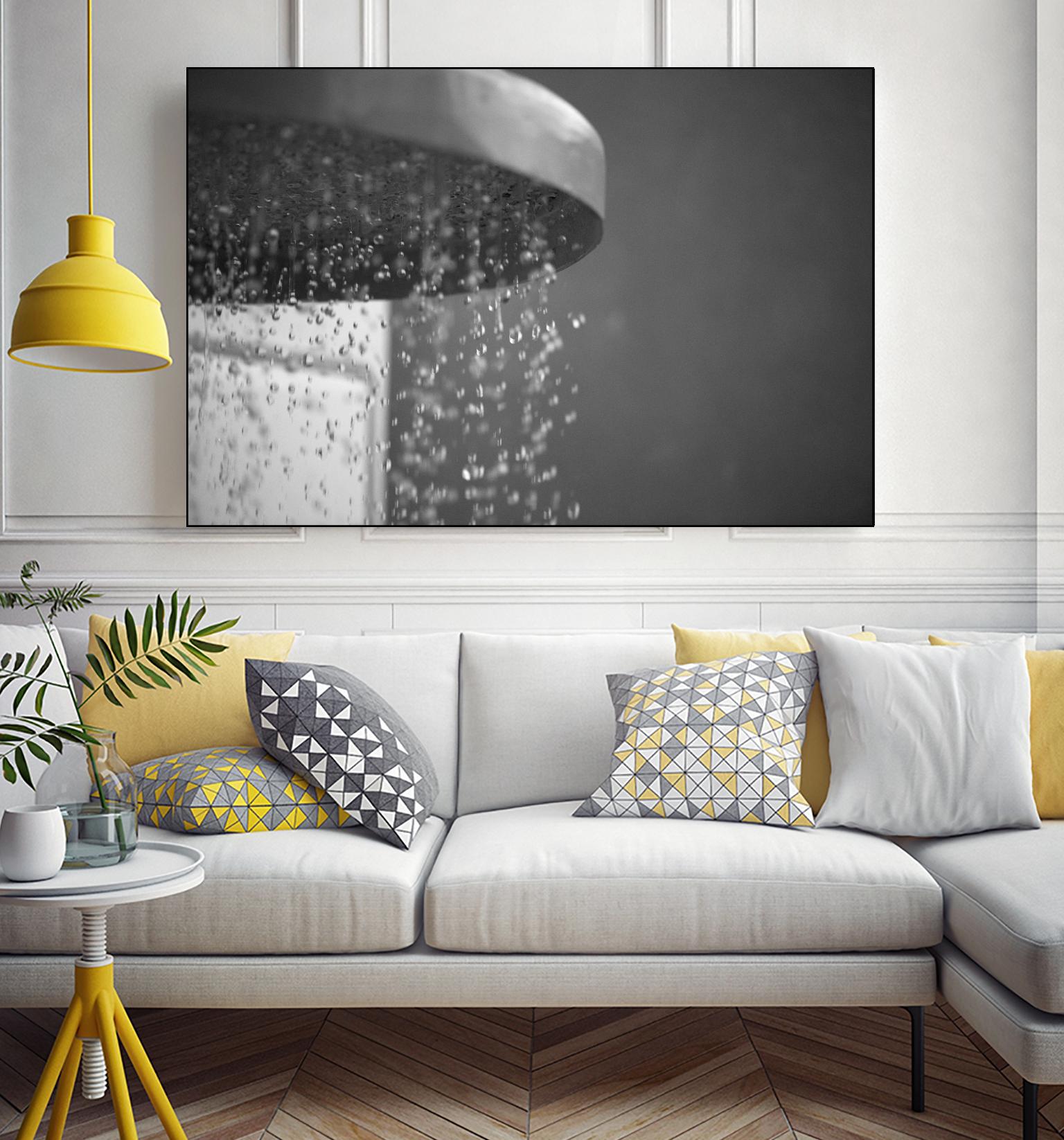 Spa Shower II by Keith Levit on GIANT ART - grey bathroom