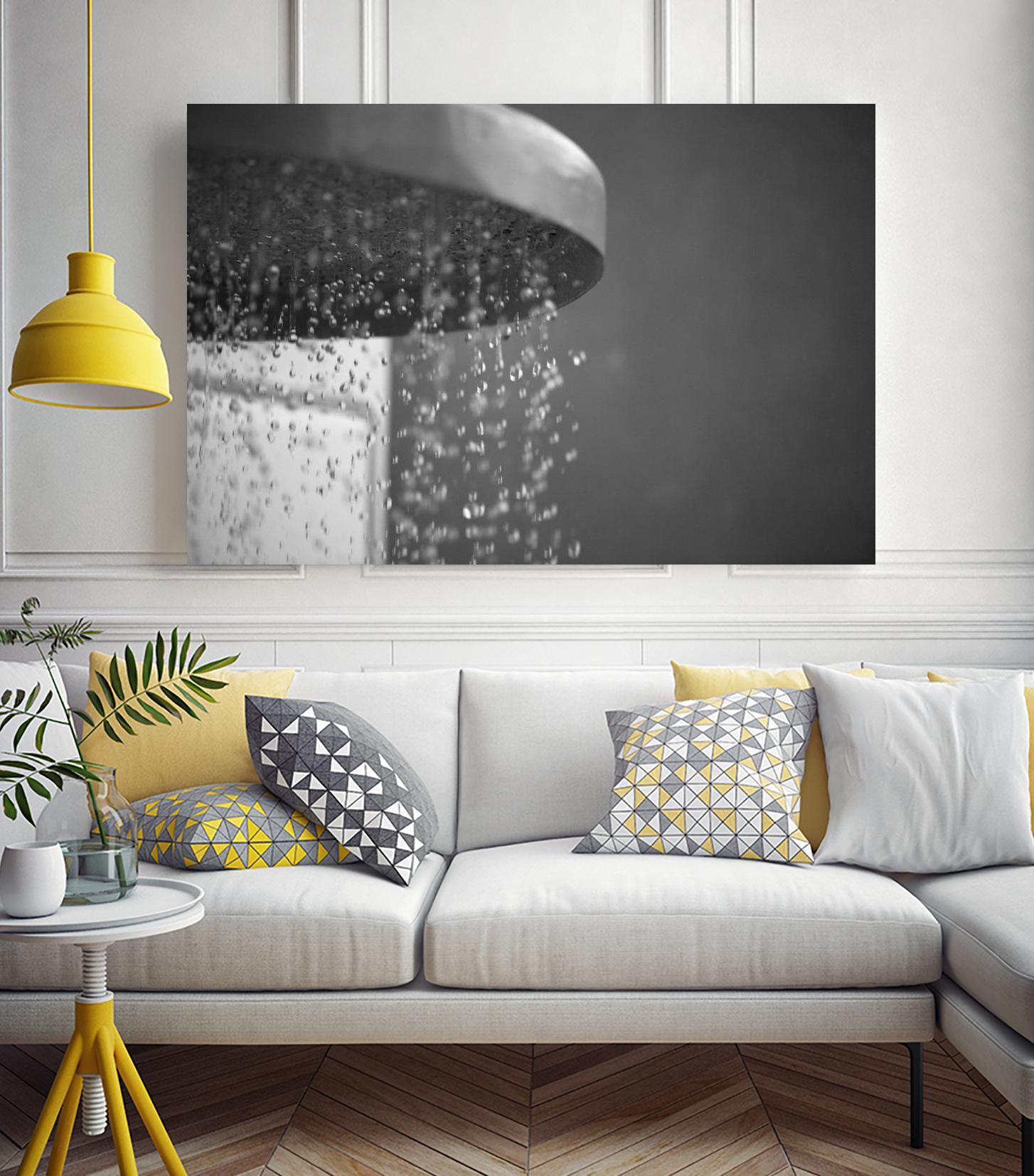 Spa Shower II by Keith Levit on GIANT ART - grey bathroom