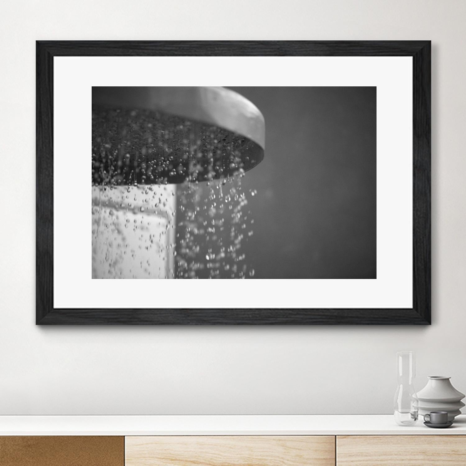 Spa Shower II by Keith Levit on GIANT ART - grey bathroom