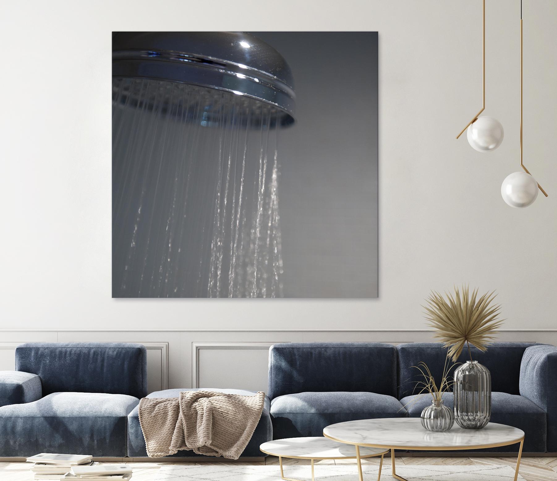 Spa Shower III by Keith Levit on GIANT ART - grey bathroom