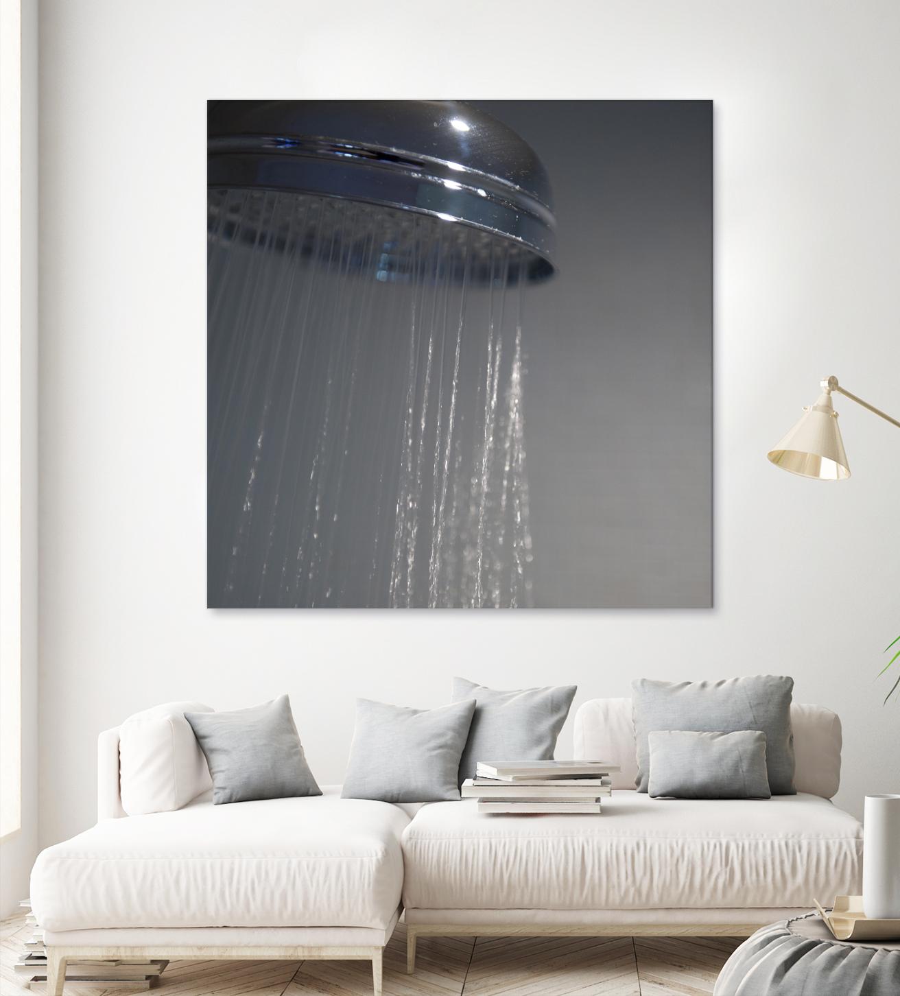 Spa Shower III by Keith Levit on GIANT ART - grey bathroom