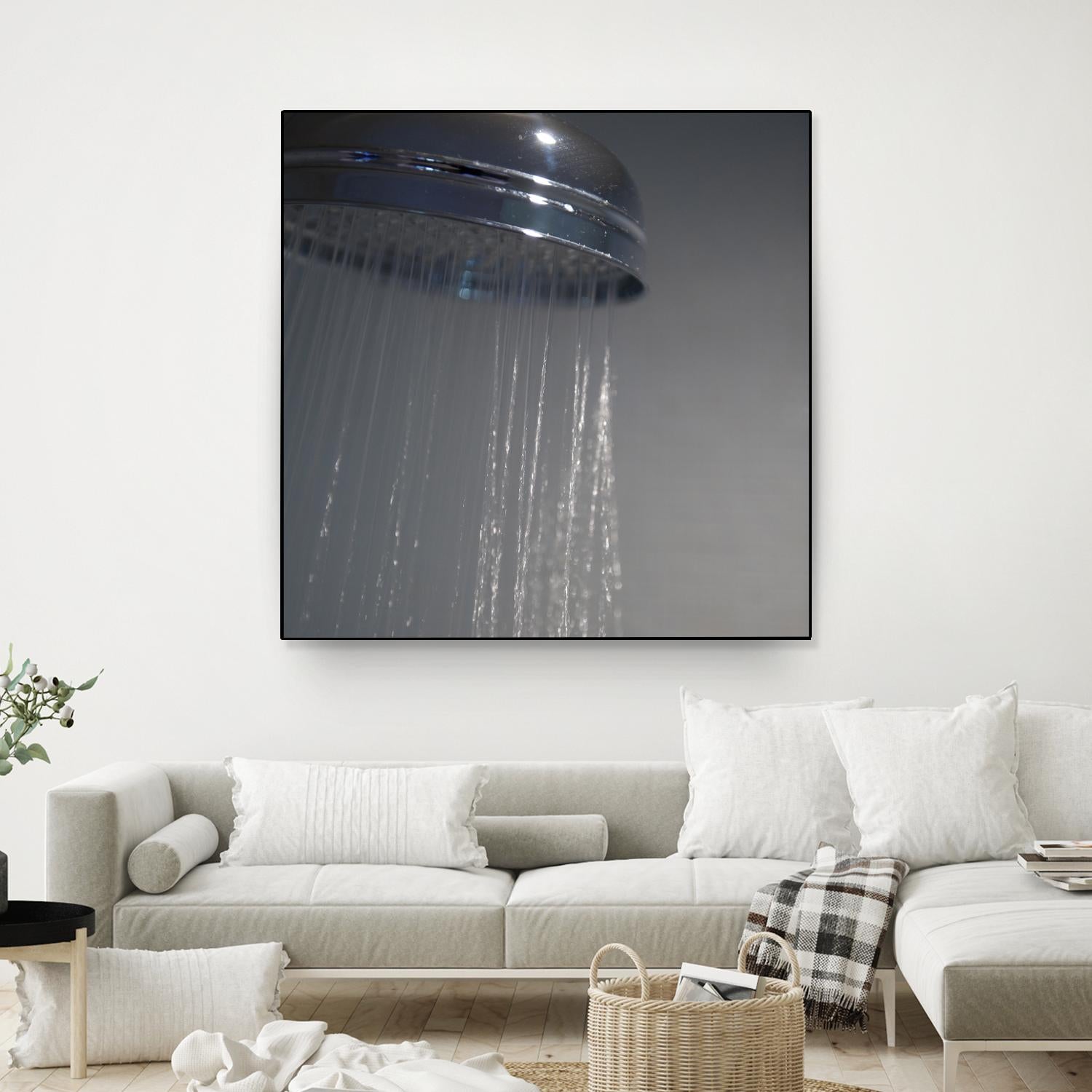 Spa Shower III by Keith Levit on GIANT ART - grey bathroom