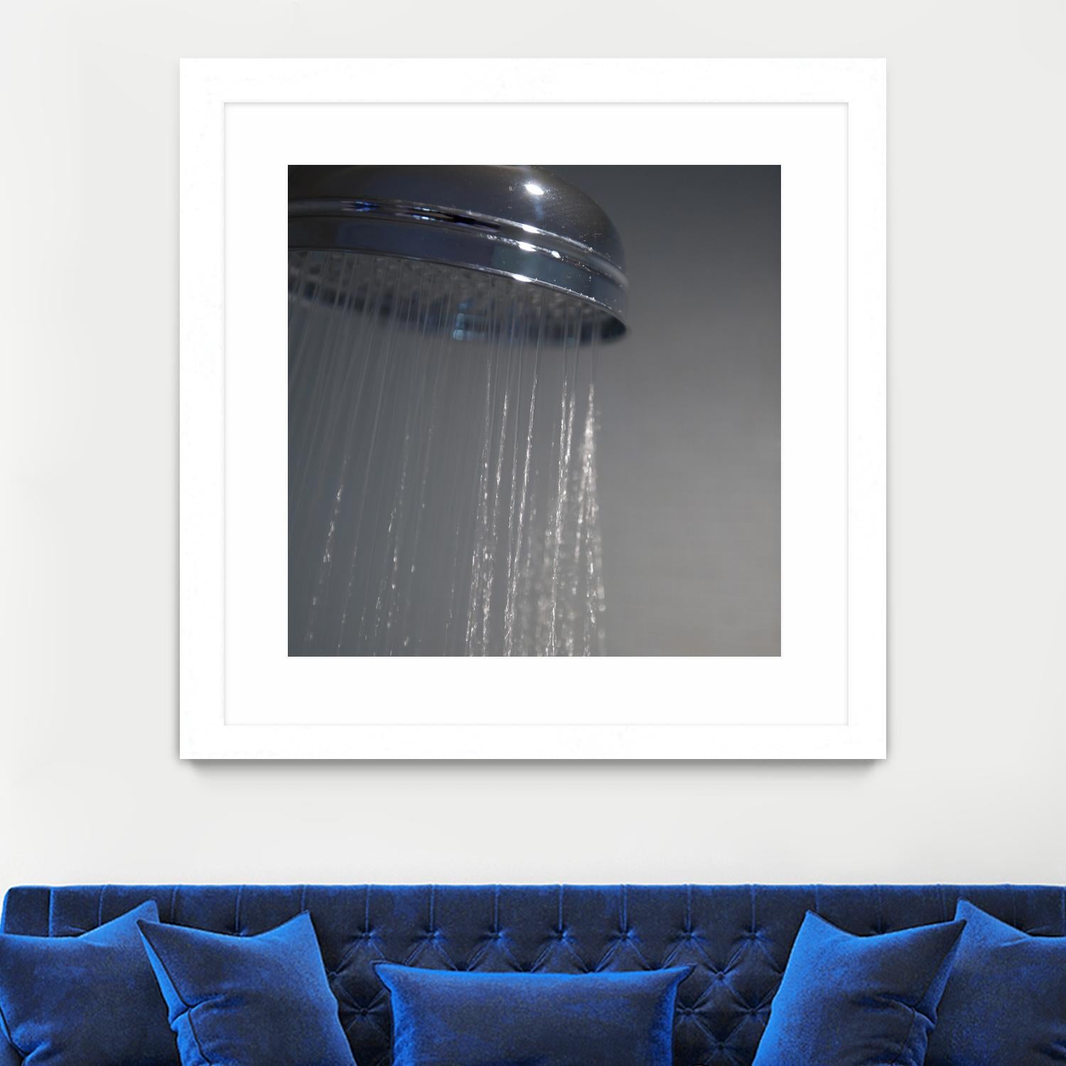 Spa Shower III by Keith Levit on GIANT ART - grey bathroom