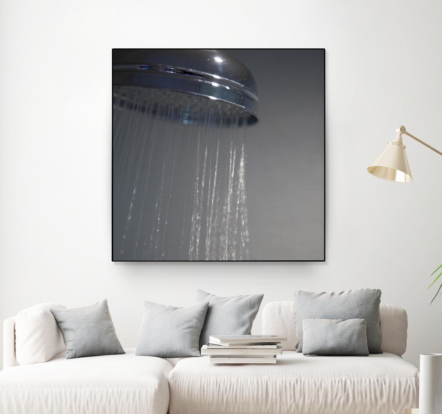 Spa Shower III by Keith Levit on GIANT ART - grey bathroom