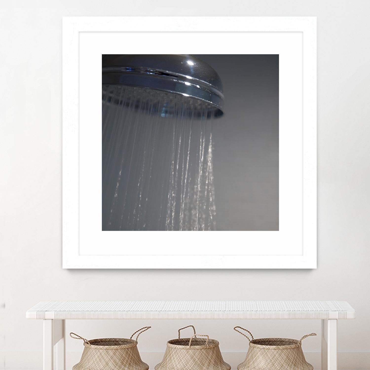 Spa Shower III by Keith Levit on GIANT ART - grey bathroom