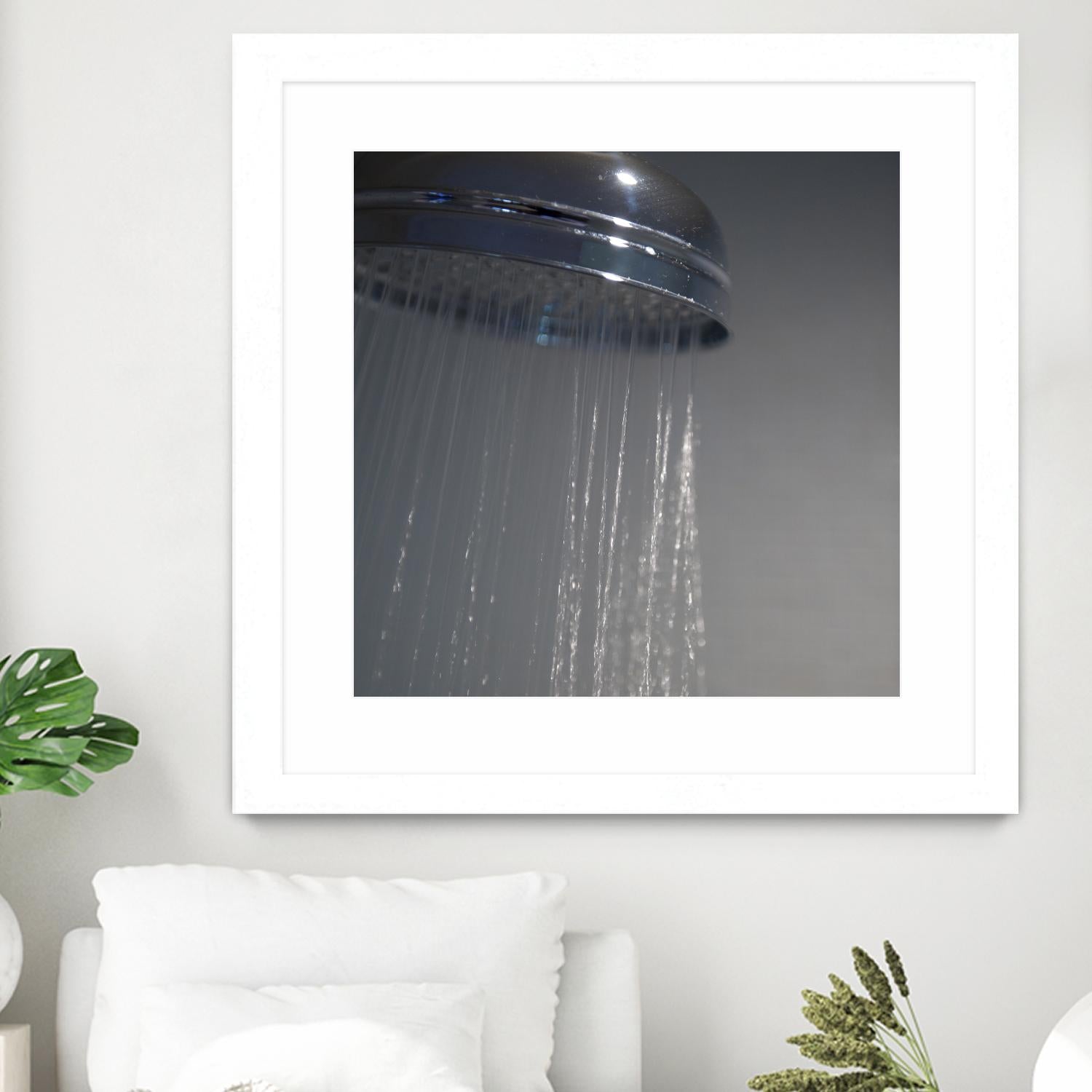 Spa Shower III by Keith Levit on GIANT ART - grey bathroom