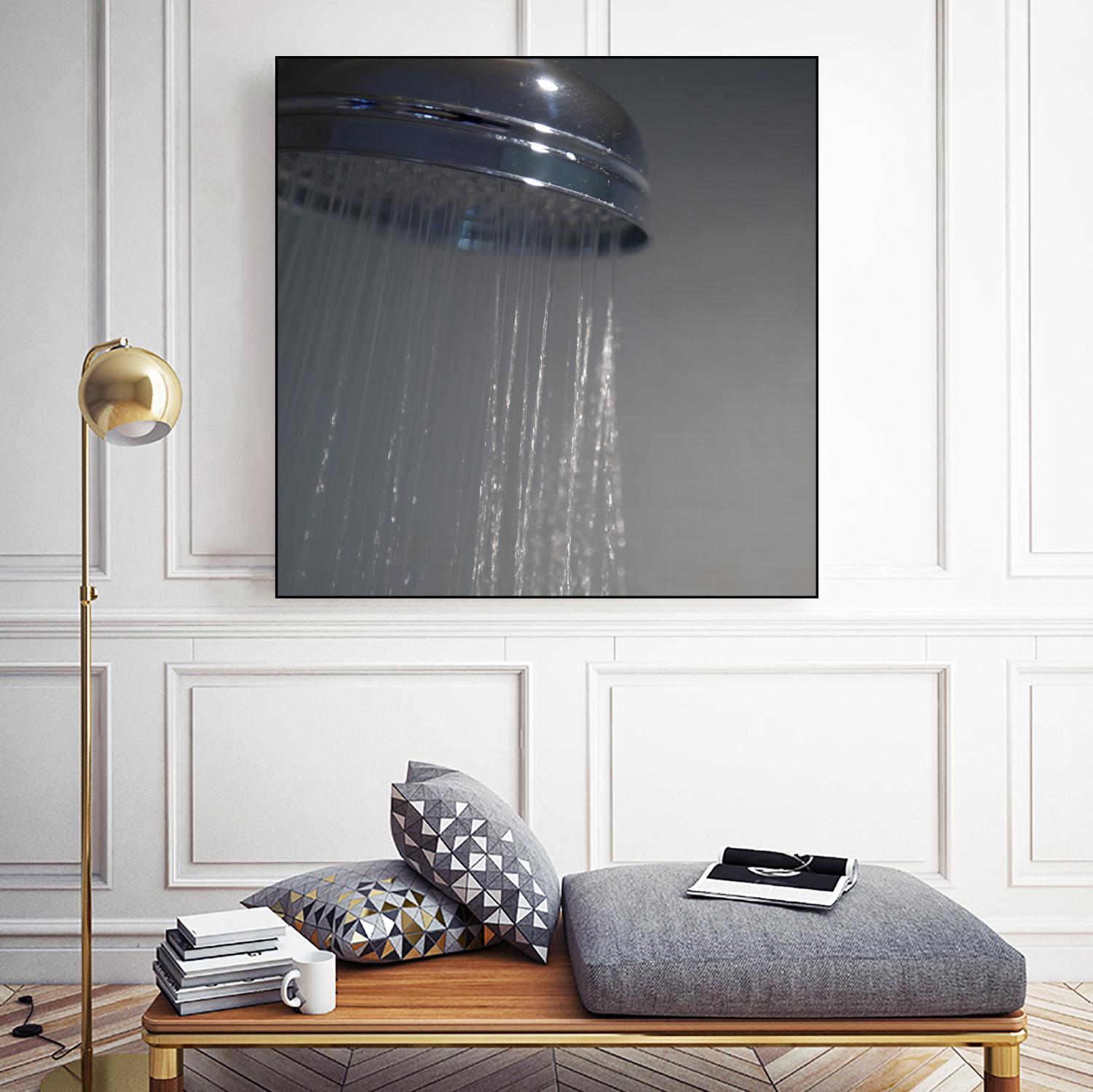 Spa Shower III by Keith Levit on GIANT ART - grey bathroom