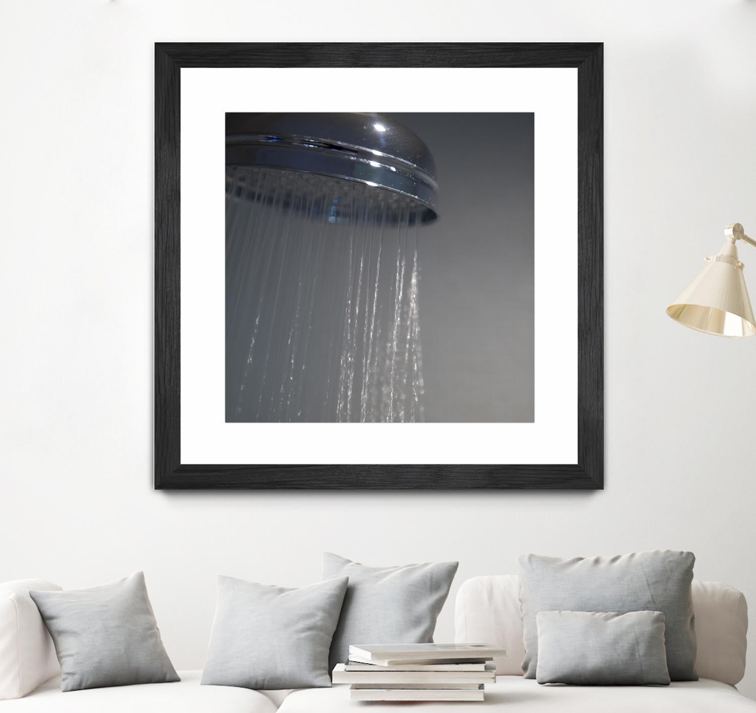 Spa Shower III by Keith Levit on GIANT ART - grey bathroom