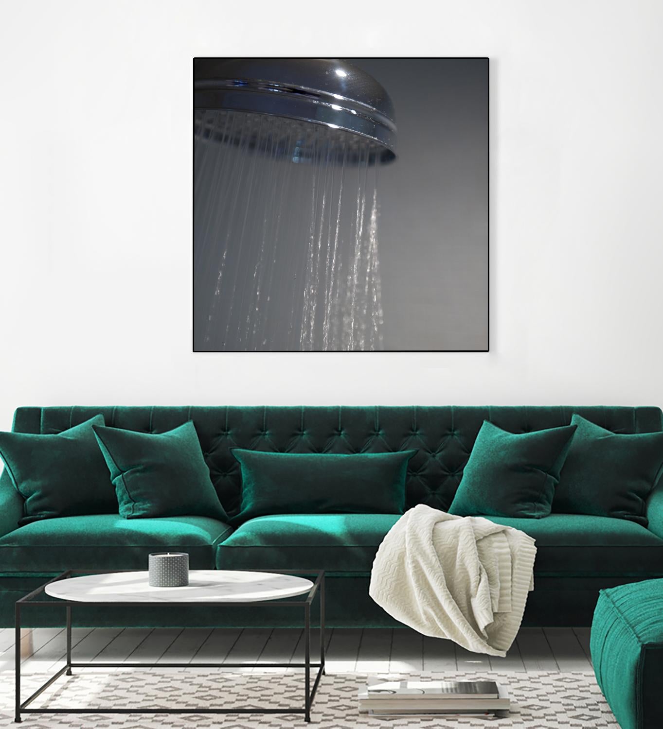 Spa Shower III by Keith Levit on GIANT ART - grey bathroom