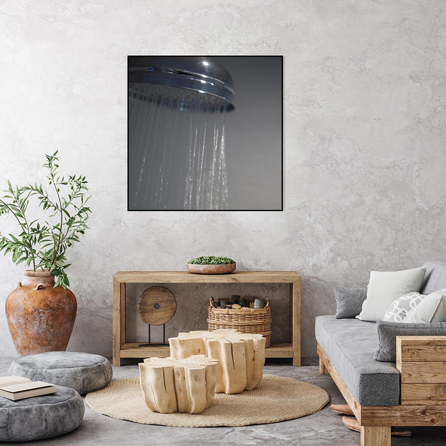 Spa Shower III by Keith Levit on GIANT ART - grey bathroom