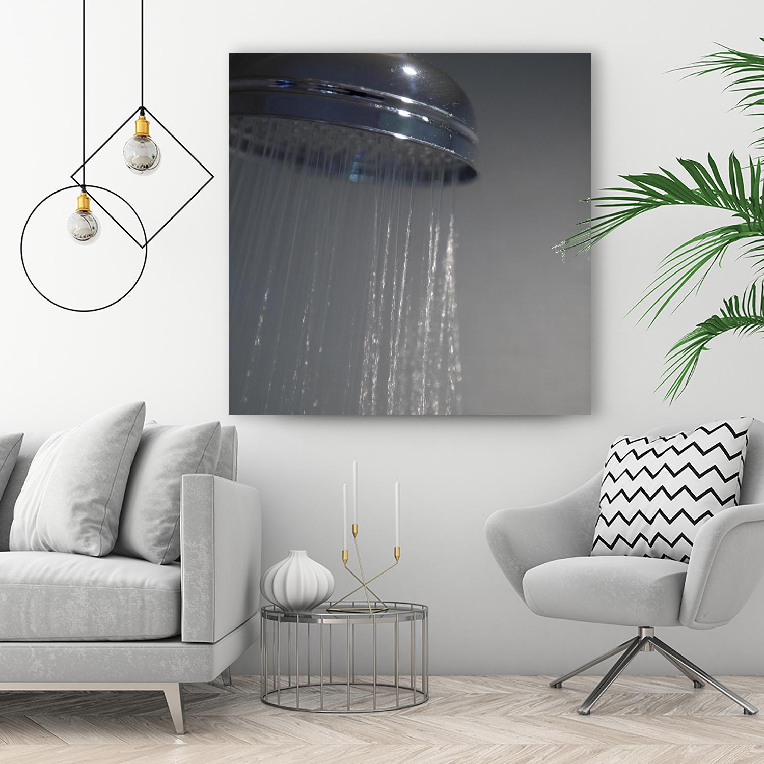 Spa Shower III by Keith Levit on GIANT ART - grey bathroom