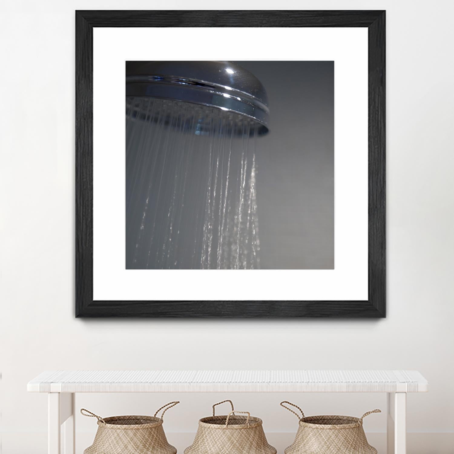 Spa Shower III by Keith Levit on GIANT ART - grey bathroom