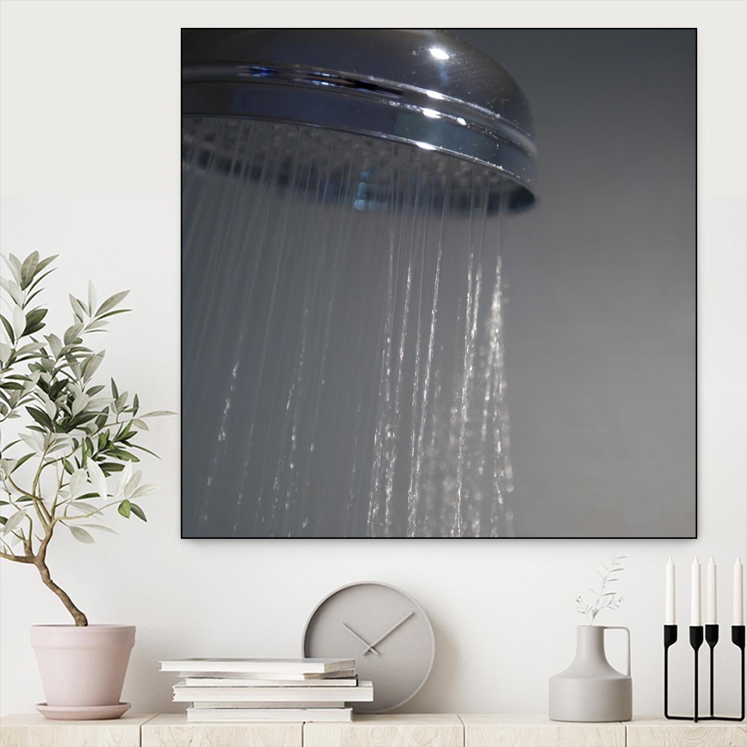 Spa Shower III by Keith Levit on GIANT ART - grey bathroom