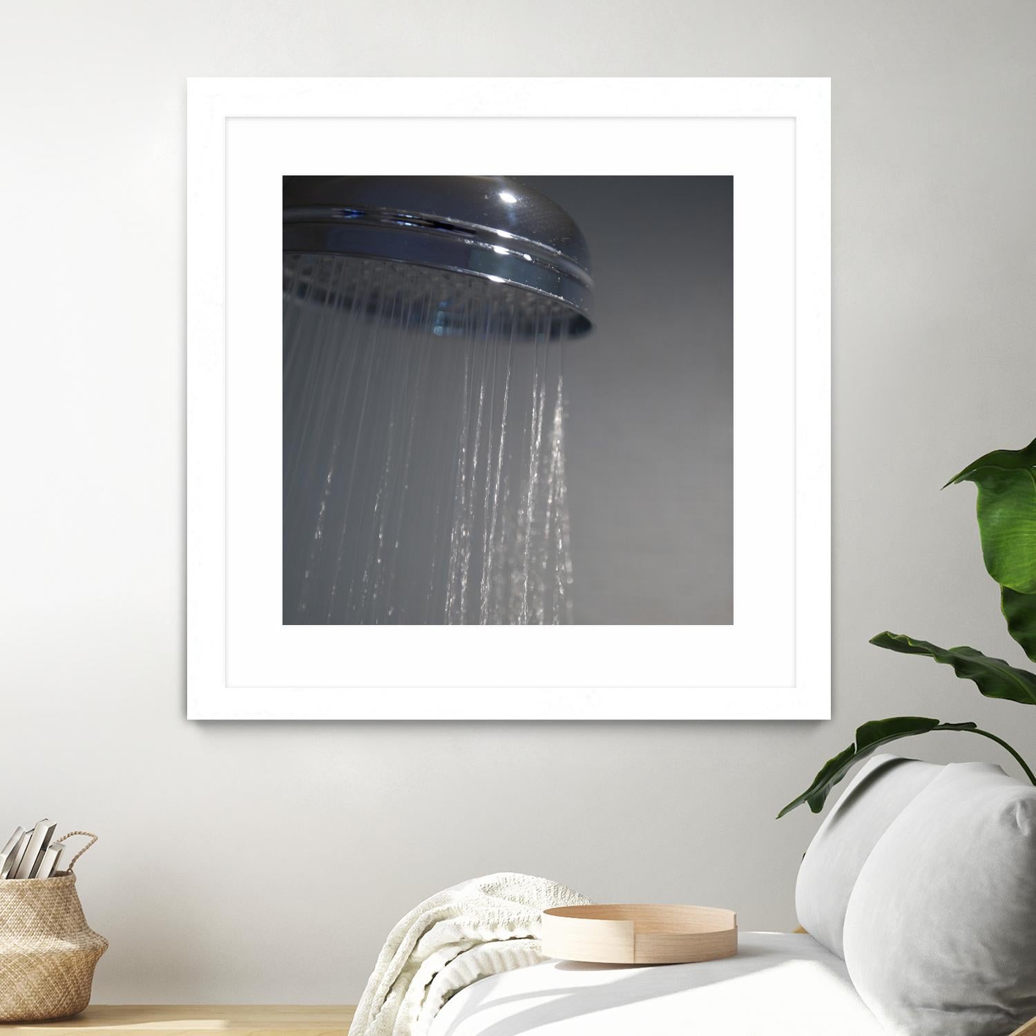 Spa Shower III by Keith Levit on GIANT ART - grey bathroom