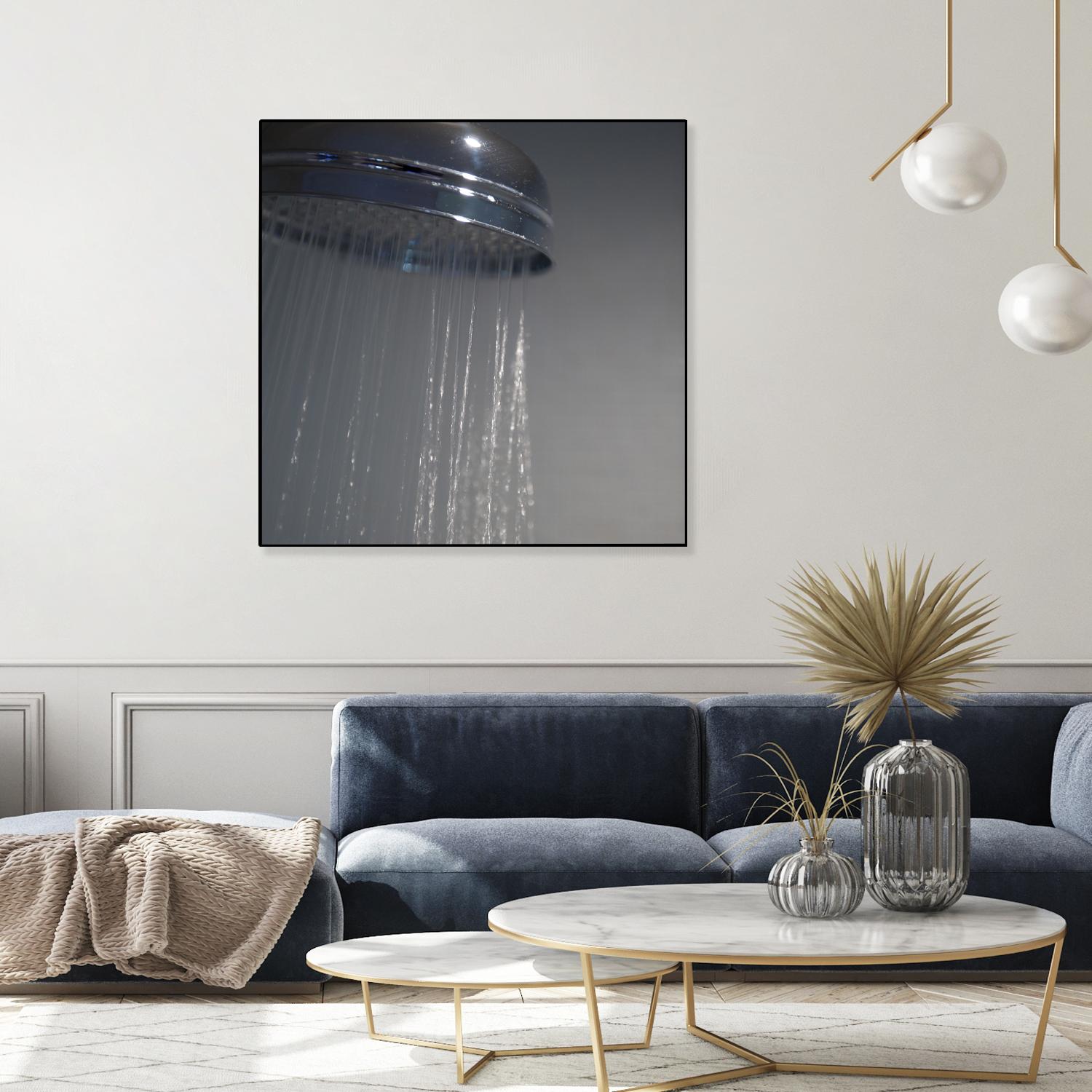 Spa Shower III by Keith Levit on GIANT ART - grey bathroom