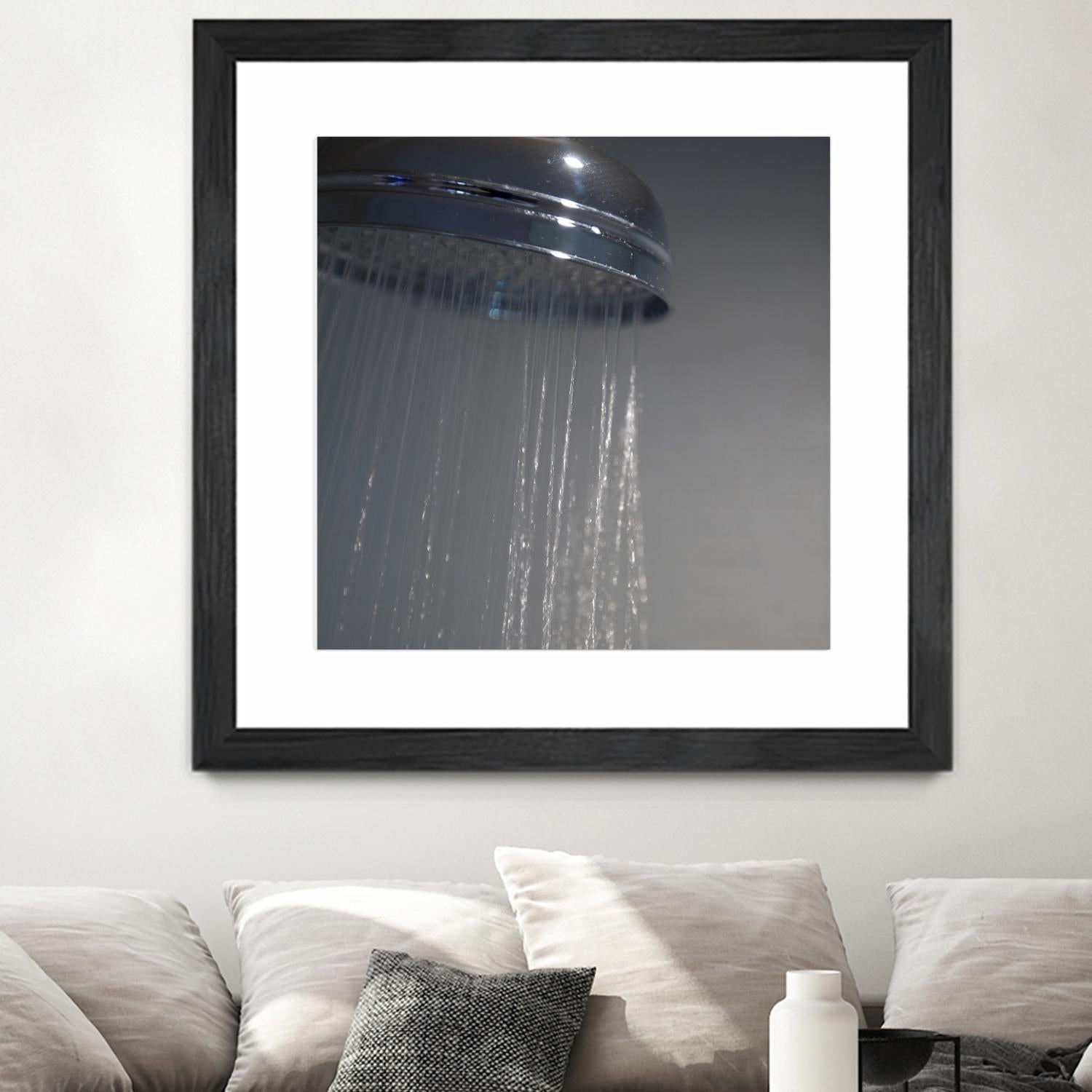 Spa Shower III by Keith Levit on GIANT ART - grey bathroom